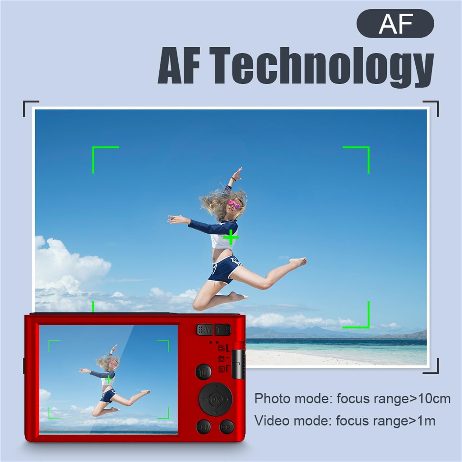 48MP Compact Digital Camera with 16X Auto Focus - Slow Motion & Time Lapse Video Recording - 2.8