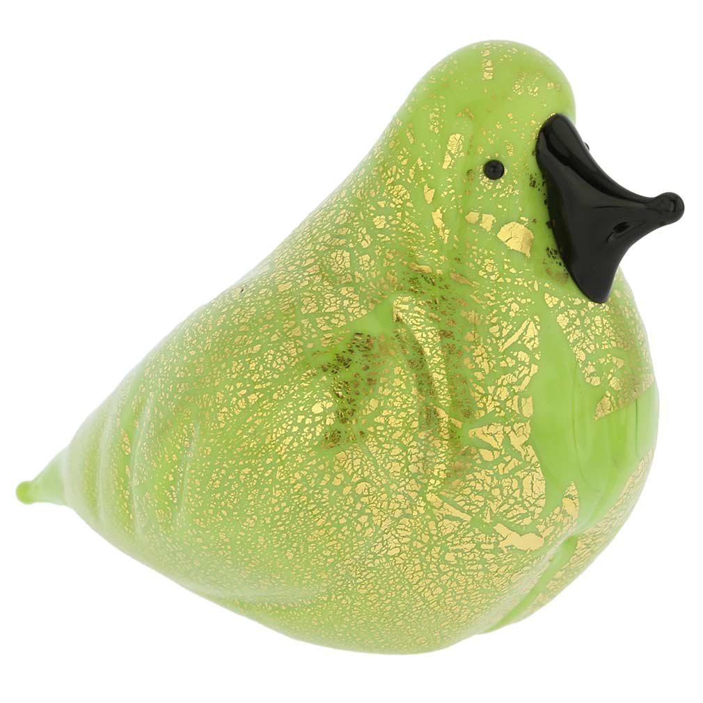 Authentic Murano Glass Bird Figurine - Handcrafted in Venice, Italy - Elegant Green Art Piece for Home Decor & Gift Ideas