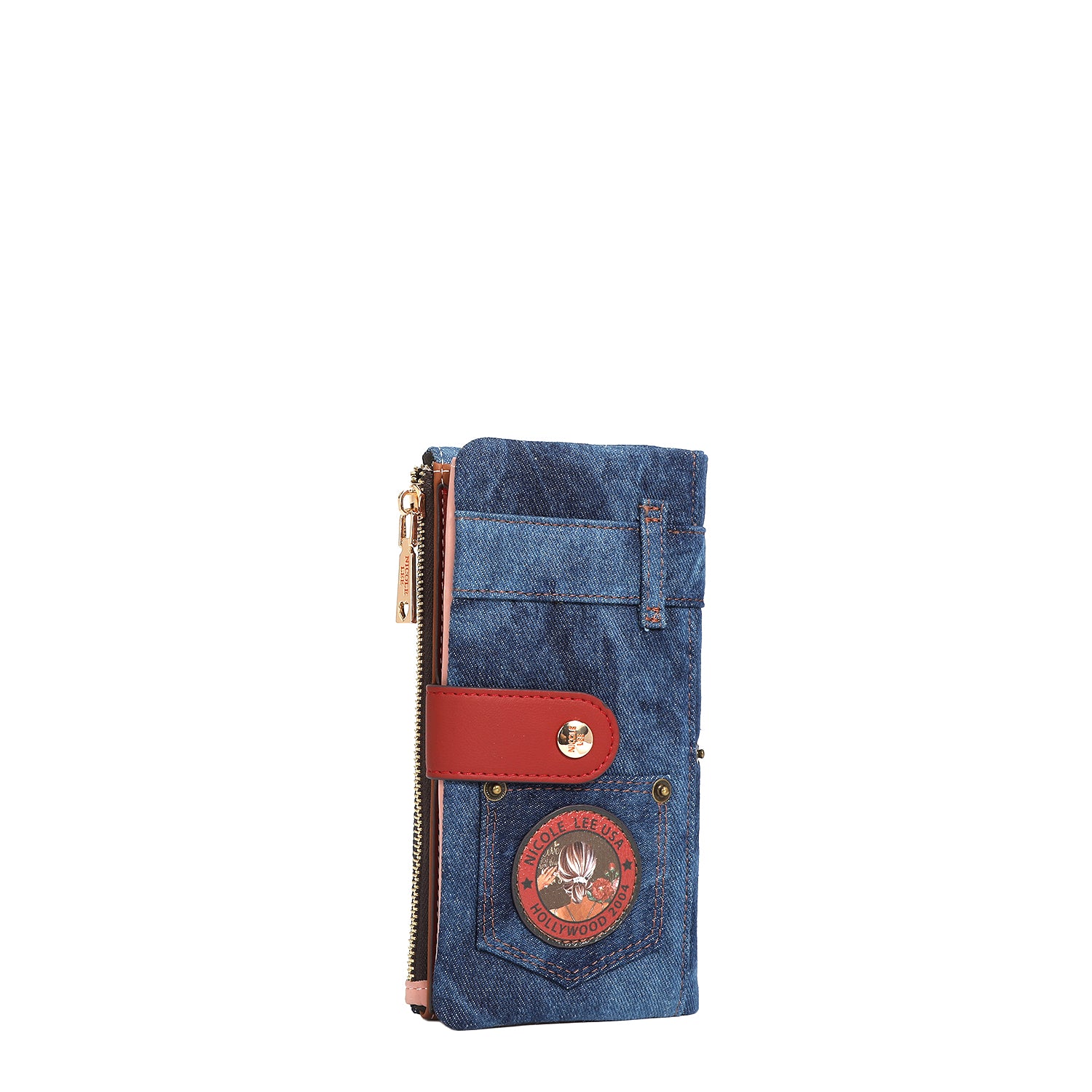 DENIM AMANDA 2-Piece Bifold Wallet for Women - Genuine Leather Credit Card Holder with RFID Protection - Perfect for Everyday Use, Travel & Gift Giving