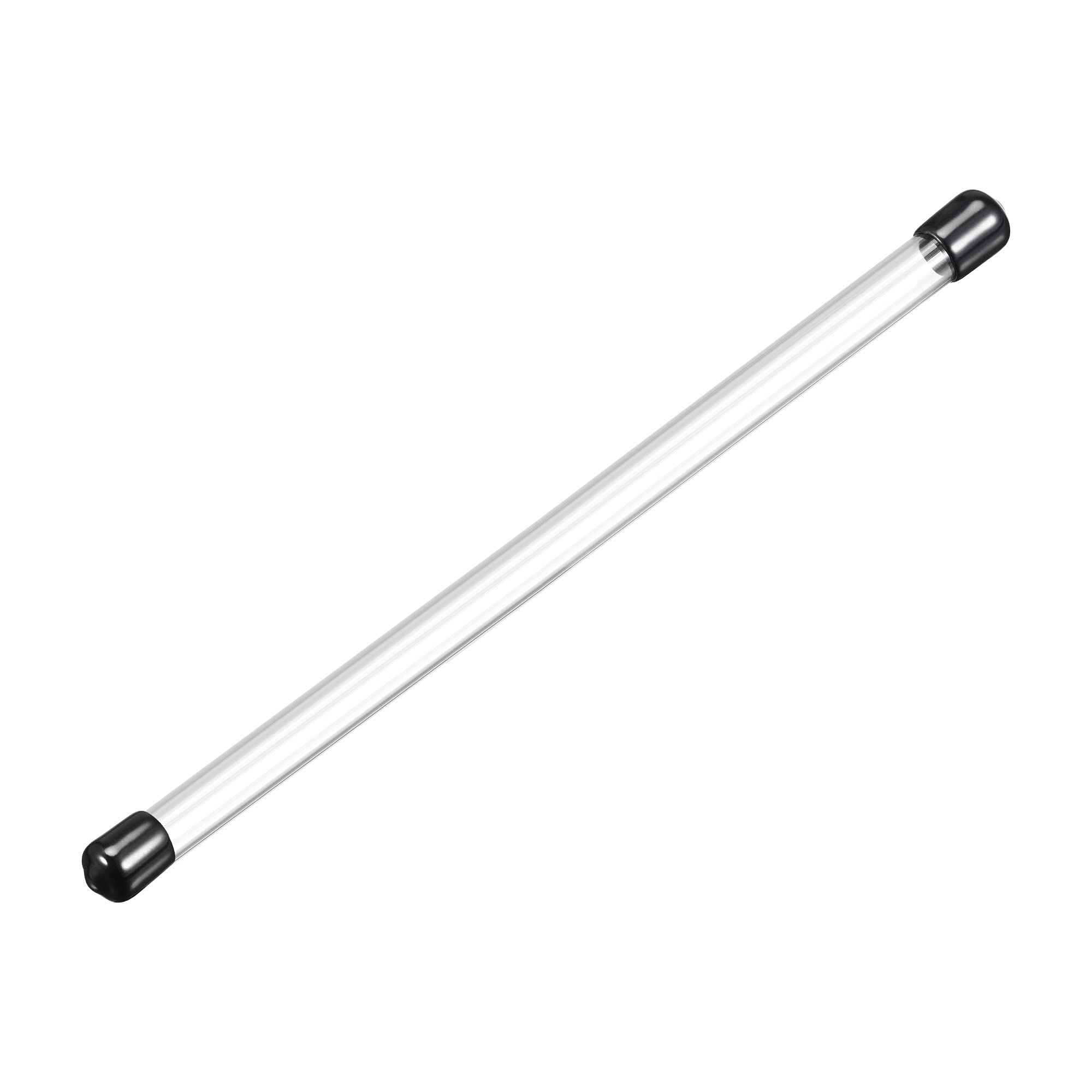 uxcell 6mmx8mmx200mm Clear Rigid Plastic Tubing with Black Lids - 2 Pack Transparent Storage Tubes for DIY Projects, Aquariums, and Craft Organizing