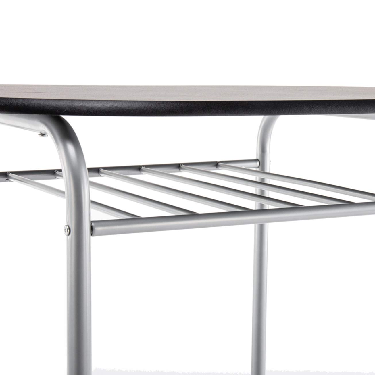 MITPATY PVC Breakfast Table Set - 1 Table & 2 Black Chairs for Indoor/Outdoor Dining | Classic Bistro Cafe Furniture for Patio, Garden, Restaurant & Home Decor
