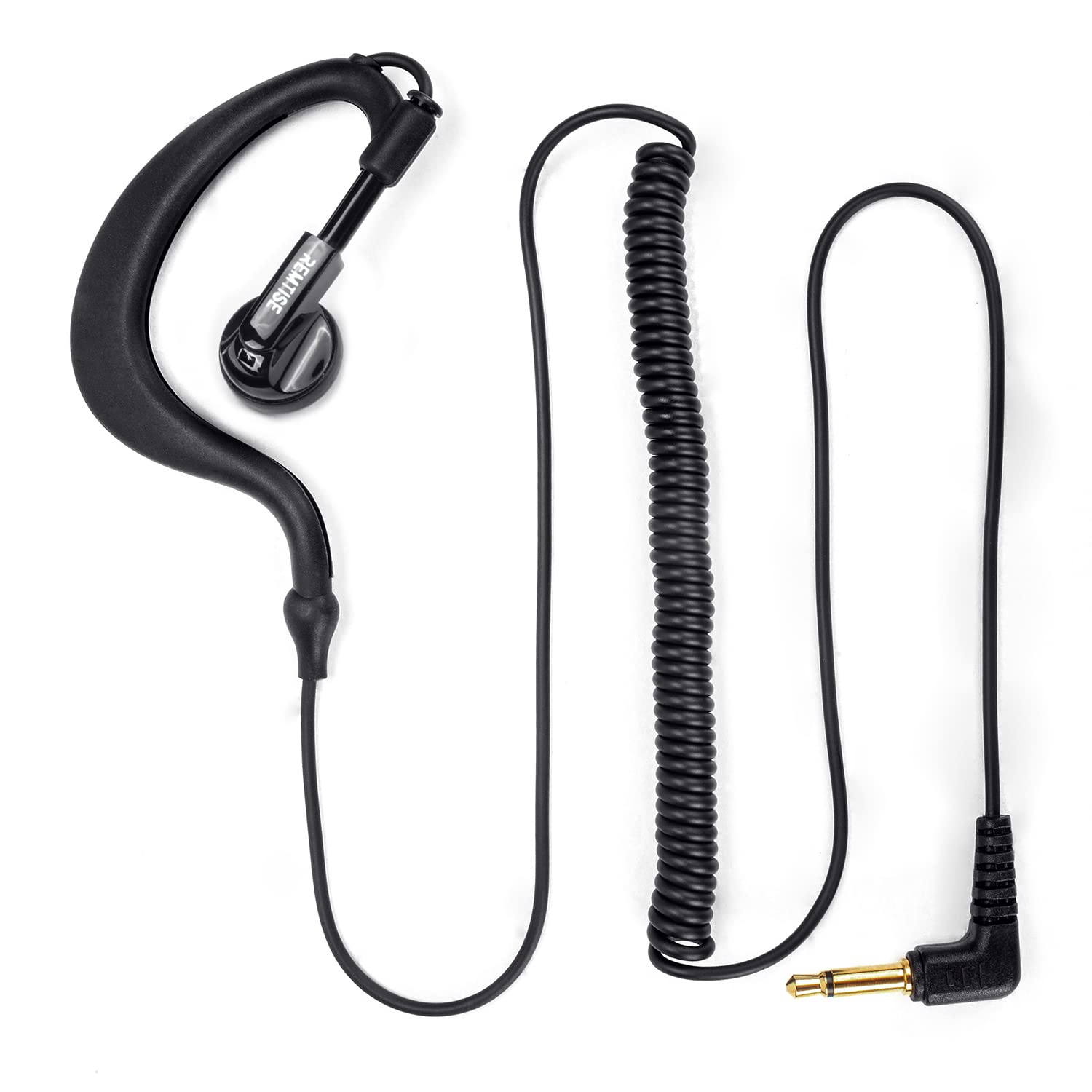 Remtise 3.5mm Listen Only Headset for Two-Way Radios & Walkie Talkies - Noise Isolating Earpiece with Clear Audio (Black) - Perfect for Security, Construction & Event Staff Communication