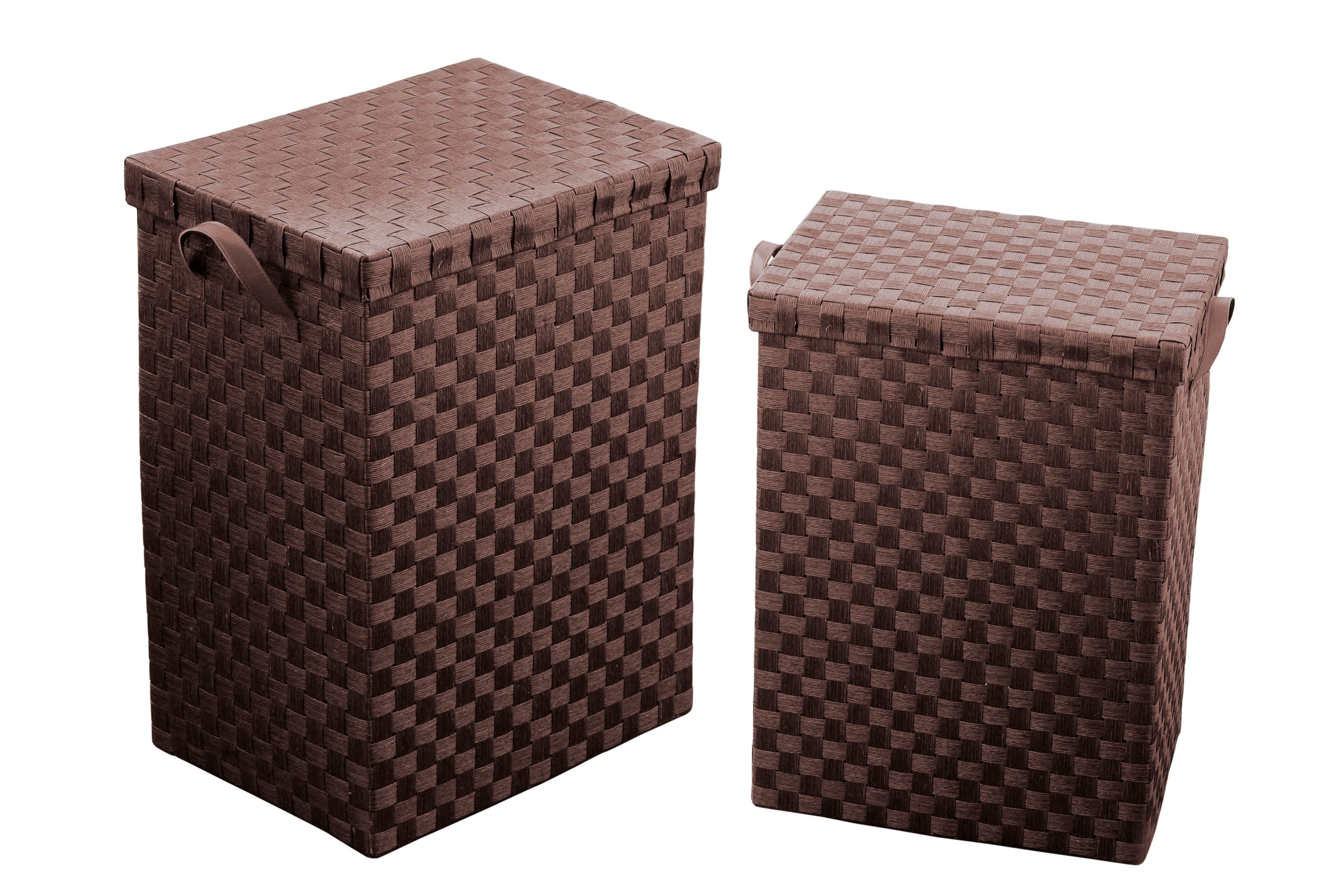 Premium Woven Laundry Baskets with Handles - Set of 2 for Home & Dorm Organization