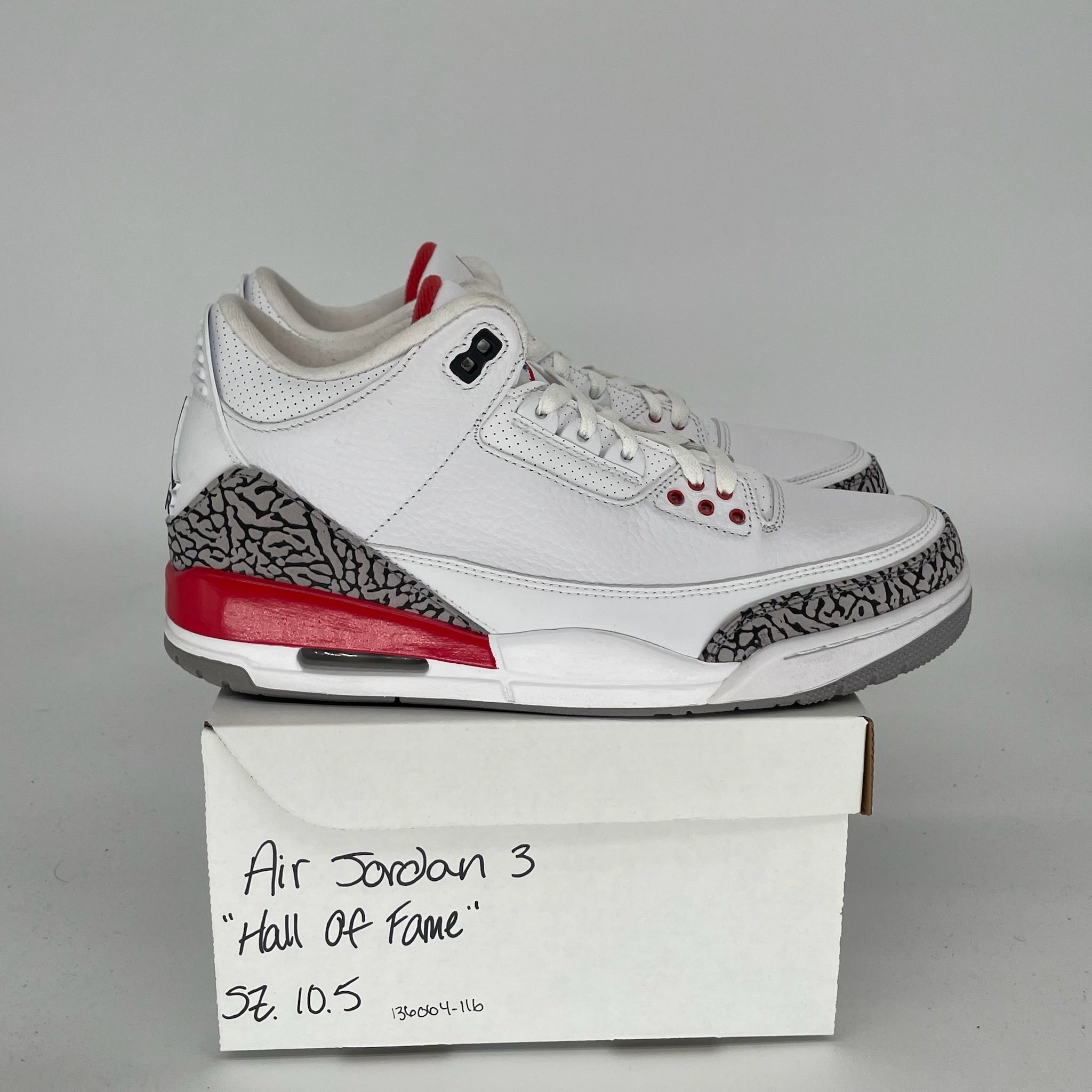 AIR JORDAN 3 HALL OF FAME Retro Sneakers - Men's Size 10.5 (136064-116) - Authentic Basketball Shoes for Collectors & Streetwear Fashion