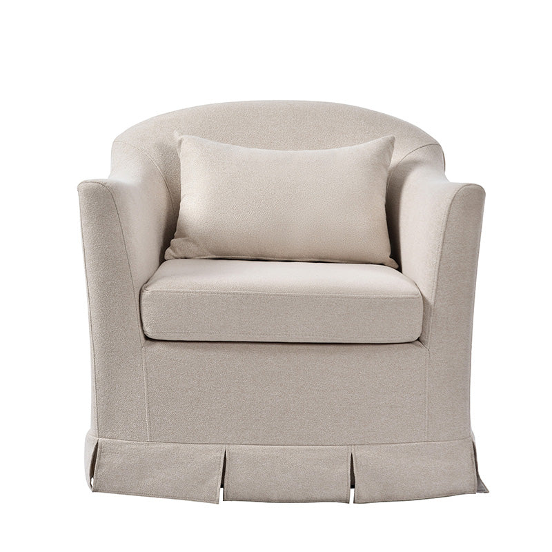 Sara Armchair with Removable Slipcover & Box Pleated Skirt - Modern Living Room Accent Chair for Home, Office, or Reading Nook