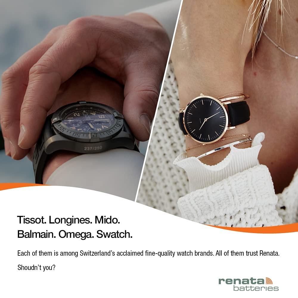Renata 362 Silver Oxide Watch Battery - 5 Pack LR60 SR621SW 1.55V for Watches, Calculators & Medical Devices | Long-Lasting Power for Precision Timekeeping