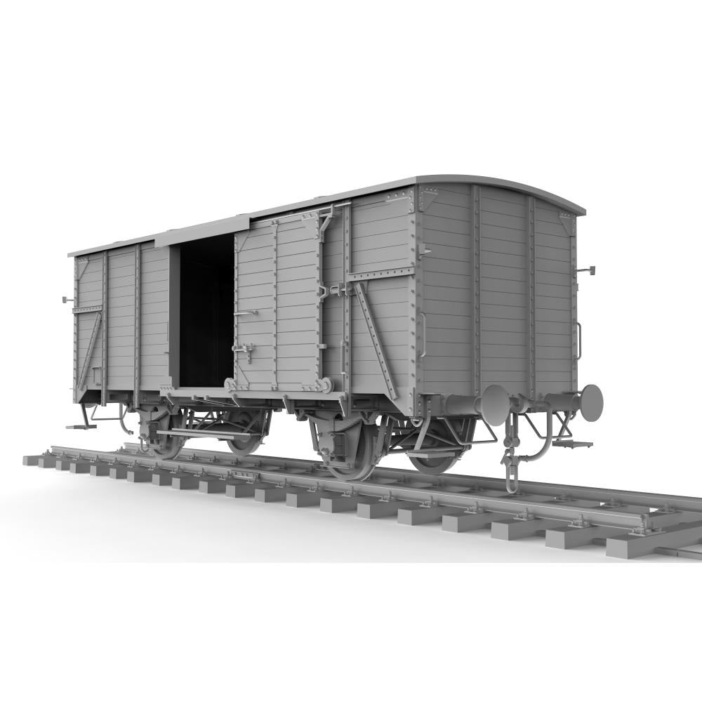 AK Interactive 35502 1/35 Scale German Railway Covered G10 Wagon Model Kit - Perfect for WWII Military Train Dioramas & Historical Model Railroad Displays