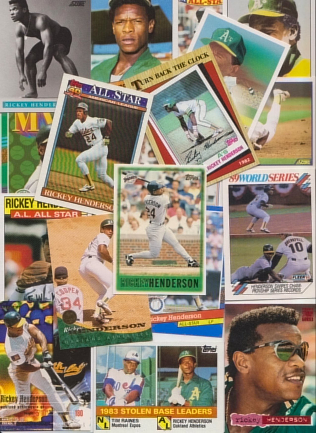 Rickey Henderson Baseball Cards - 100 Unique Collectible Cards Featuring MLB Legend Rickey Henderson | Perfect for Sports Memorabilia Collections, Fan Gifts & Investment