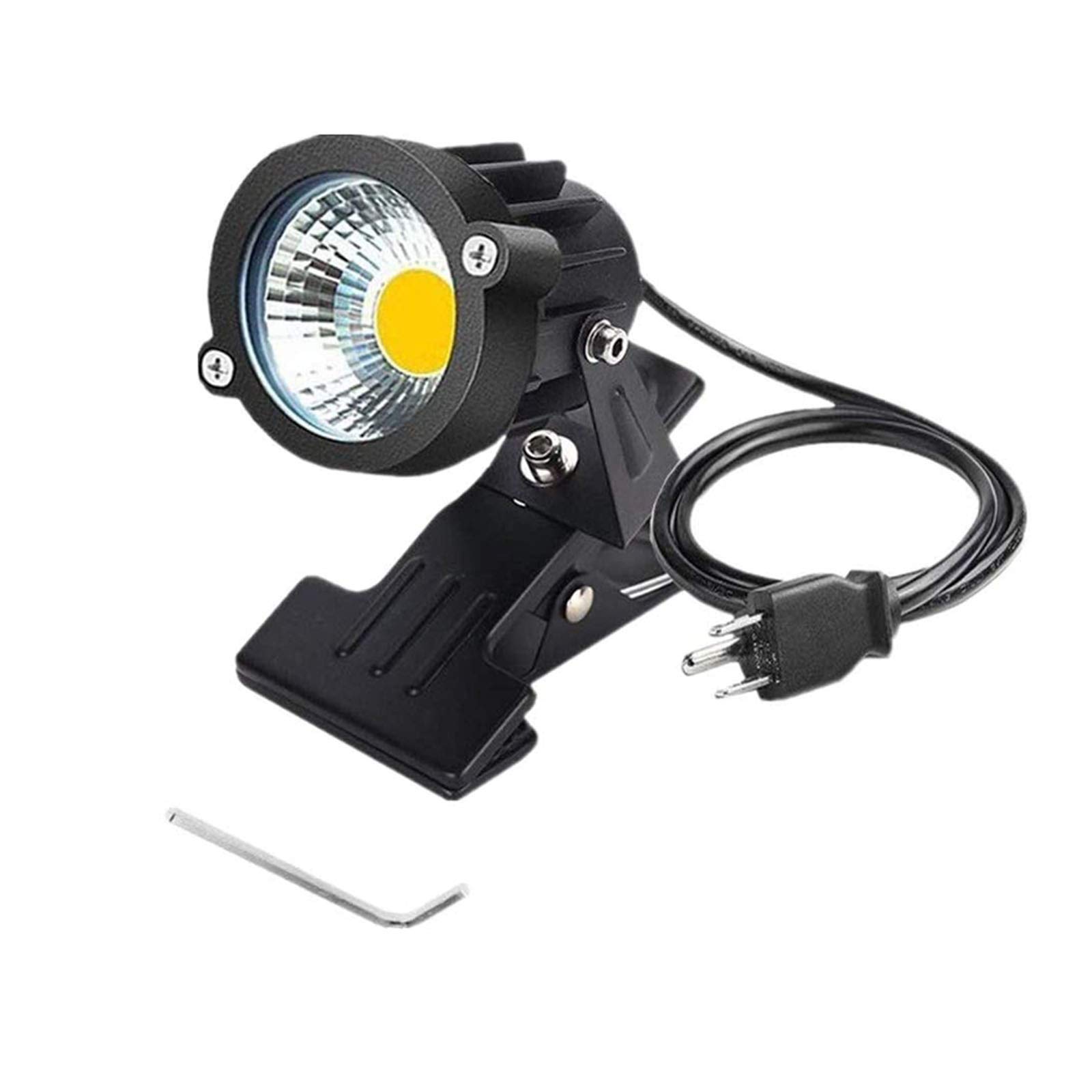 5W LED Clip-On Light - Waterproof Outdoor Landscape Signboard & Blackboard Lighting - Adjustable Desk Stand Arm Lamp with Power Plug (Warm White) - Perfect for Gardens, Patios, Restaurants & Retail Displays