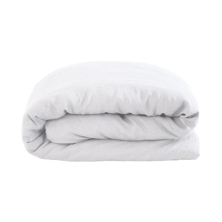 Premium French Linen Quilt Cover Set by Bambury - Ivory Queen Size Bedding Set | Luxury Soft Breathable Duvet Cover for Master Bedroom & Guest Room Decor