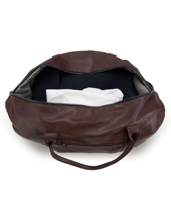 Tosca VG012 Vegan Leather Duffle Bag - Chocolate Brown - Eco-Friendly Travel Duffel for Gym, Work & Weekend Getaways