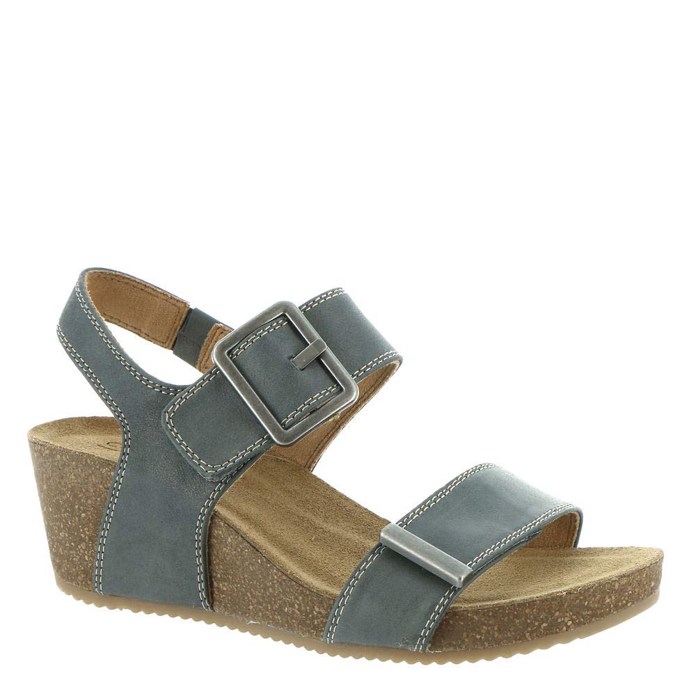 Comfortiva Women's Emberly Leather Slingback Wedge Sandals - Stylish & Comfortable Heels for Summer, Casual Outings & Beach Vacations