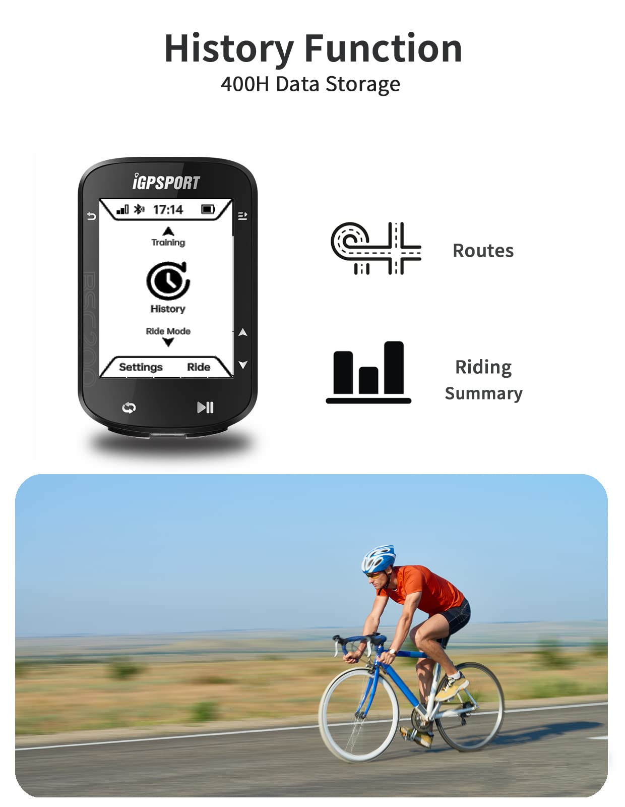 iGPSPORT BSC200 Slim Bike Computer with GPS Navigation - Wireless Cycling Speedometer, Odometer & Real-Time Route Tracking for Road & Mountain Bikes | Perfect for Commuting, Training & Outdoor Adventures