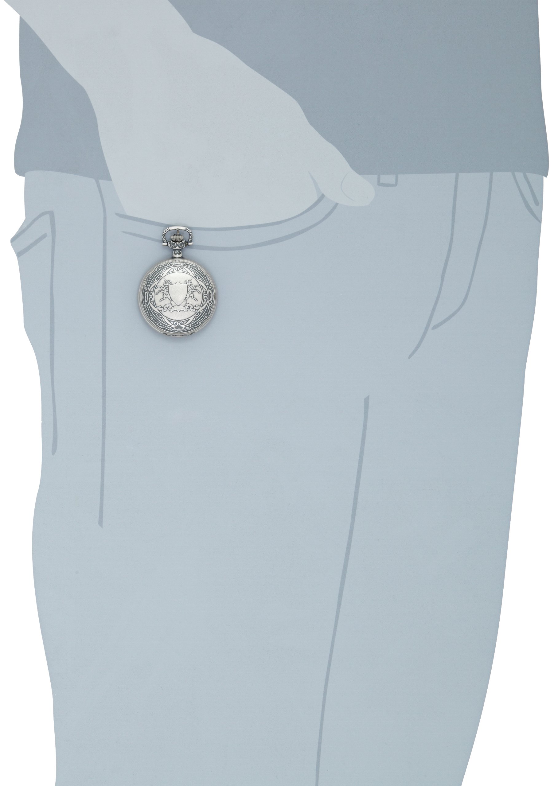Charles-Hubert Paris 3921 Classic Collection Antique Silver Plated Brass Mechanical Pocket Watch - Vintage Style Gift for Men, Collectors & Special Occasions