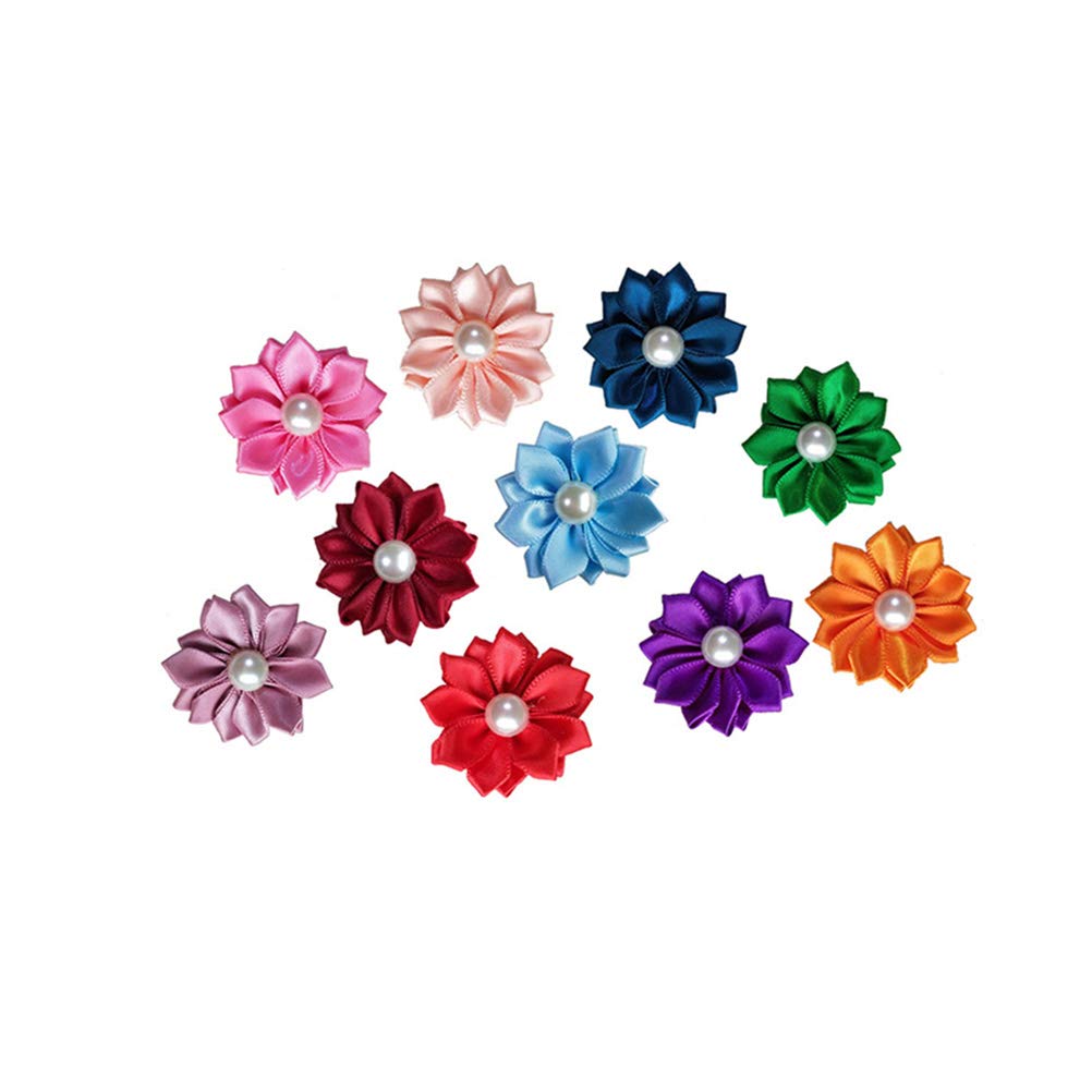 10PCS Floral Hair Bands for Dogs & Cats - Pet Hair Accessories, Bow Ties & Rubber Bands - Perfect for Grooming, Pet Parties & Photo Shoots