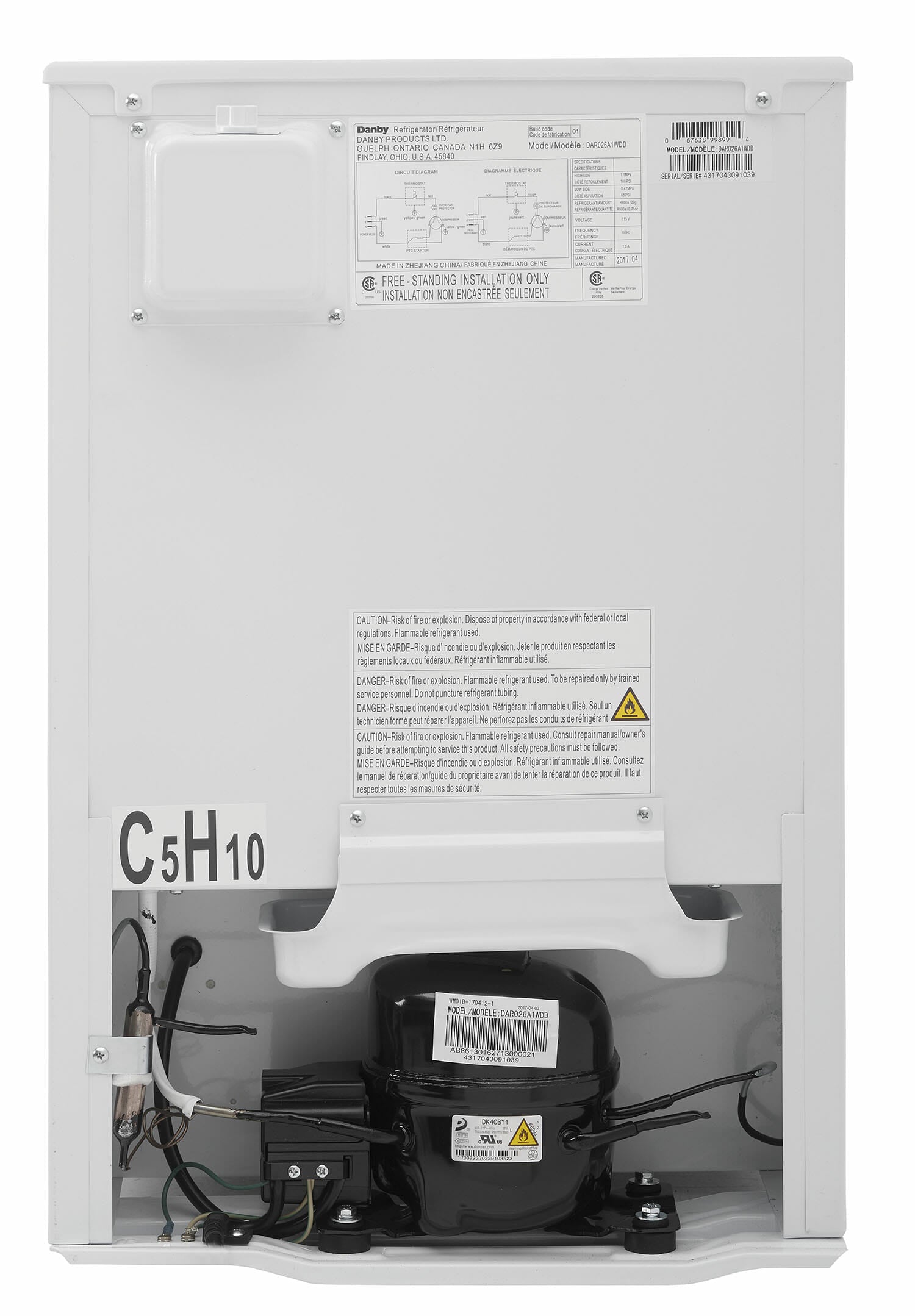 Danby DAR026A1WDD 2.6 cu ft Compact Refrigerator - Energy Efficient Mini Fridge for Dorm, Office, Bedroom, or Kitchen - White