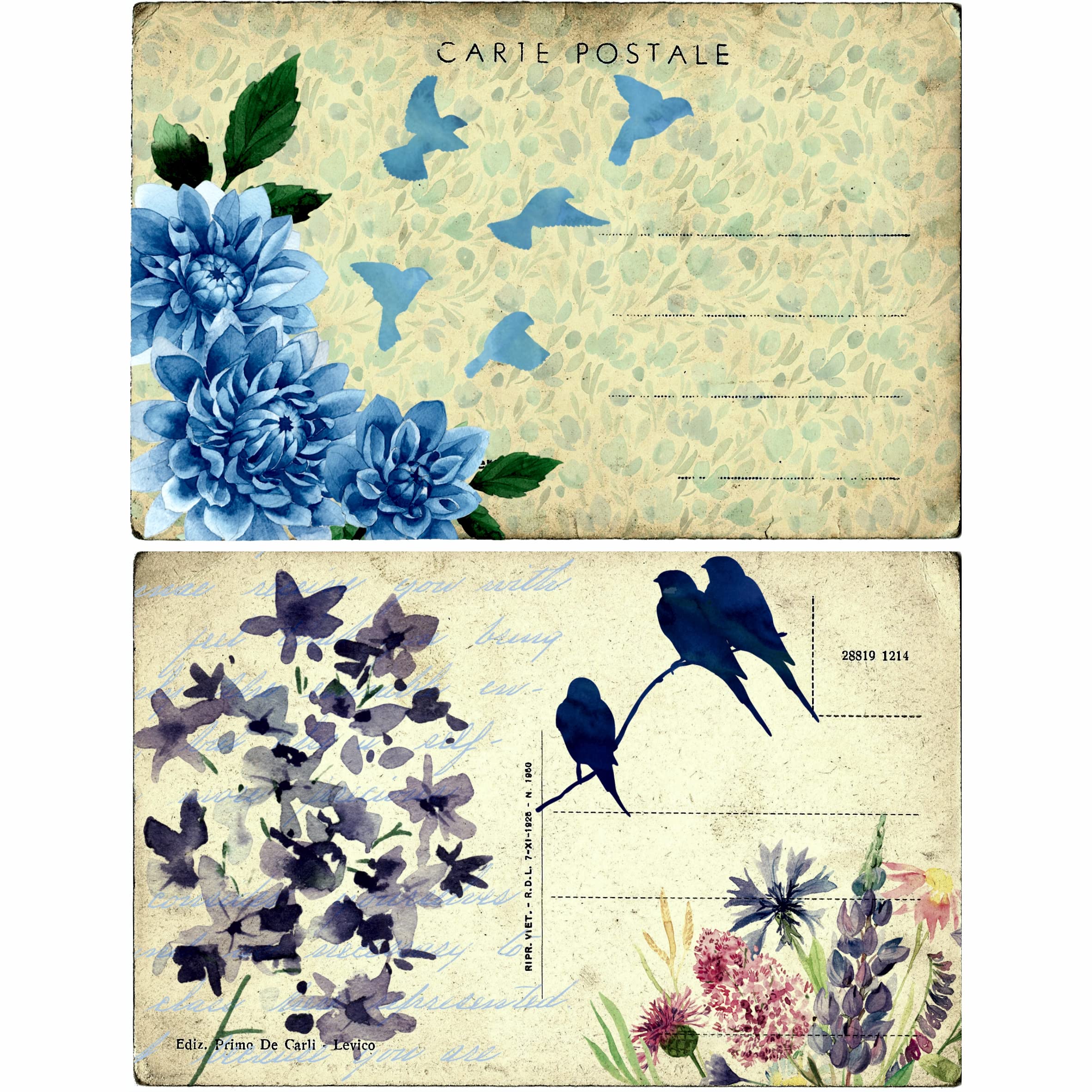 Decorative Wall Stencils - 6 Unique Bees & Birds Mulberry Rice Paper Designs (8 x 10.5 Inch, 30gsm) for DIY Decoupage, Scrapbooking & Home Decor - Perfect for Nursery, Living Room & Craft Projects