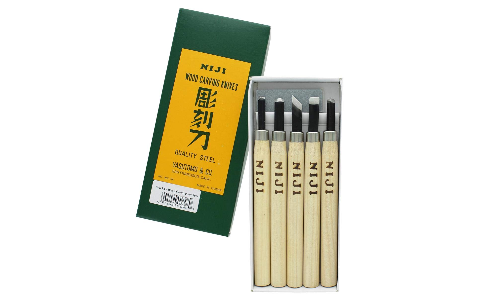 Yasutomo Wood Carving Knives Set - 5 Piece Professional Woodworking Tools Kit for Beginners & Students | Perfect for Whittling, Sculpting & DIY Wood Crafts