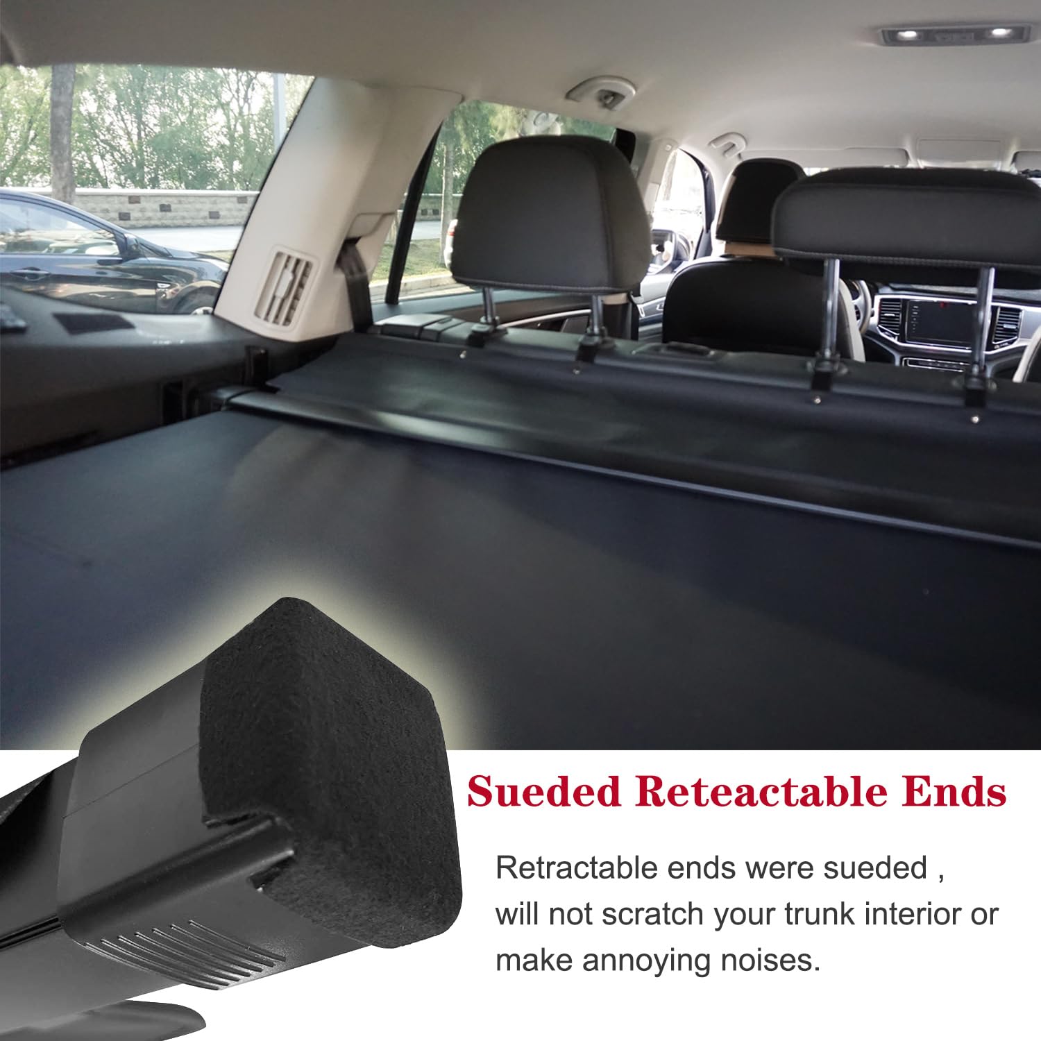Vesul Retractable Rear Trunk Cargo Cover for VW Atlas 2018-2025 | Security Shade & Privacy Screen | Anti-Peeping Luggage Protector with Bonus Canvas Cover (Excludes Cross Sport Models) | Perfect for Road Trips, Grocery Hauling & Secure Storage