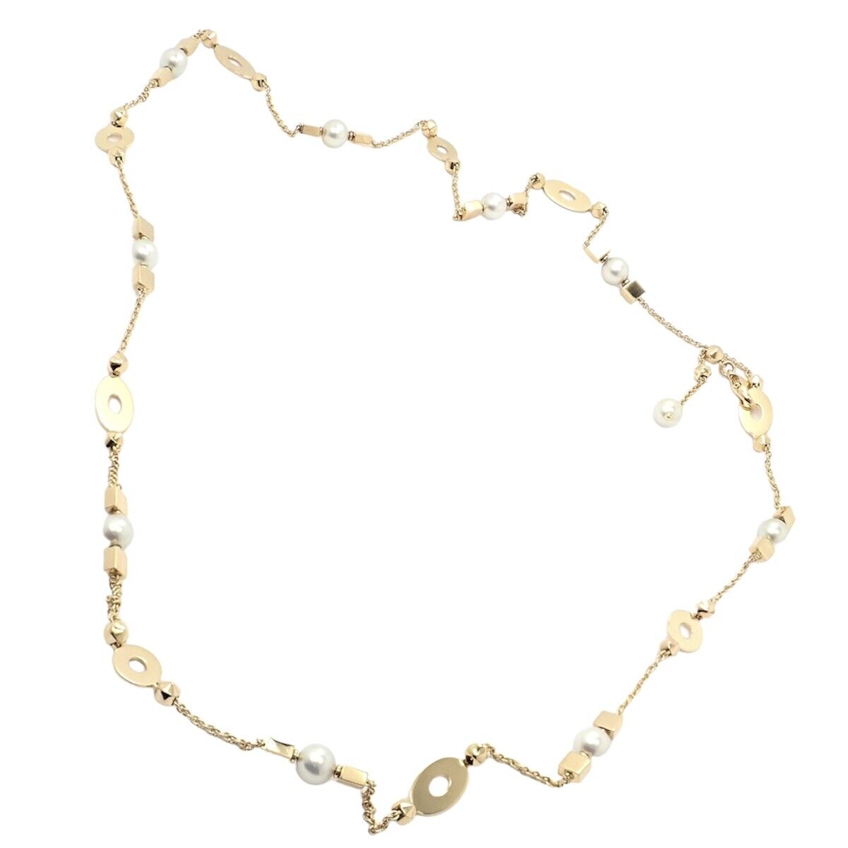 Authentic Bulgari Bvlgari Lucea 18k Yellow Gold 34.7mm Pearl Necklace for Women - Luxury Jewelry Gift for Anniversary, Wedding & Special Occasions