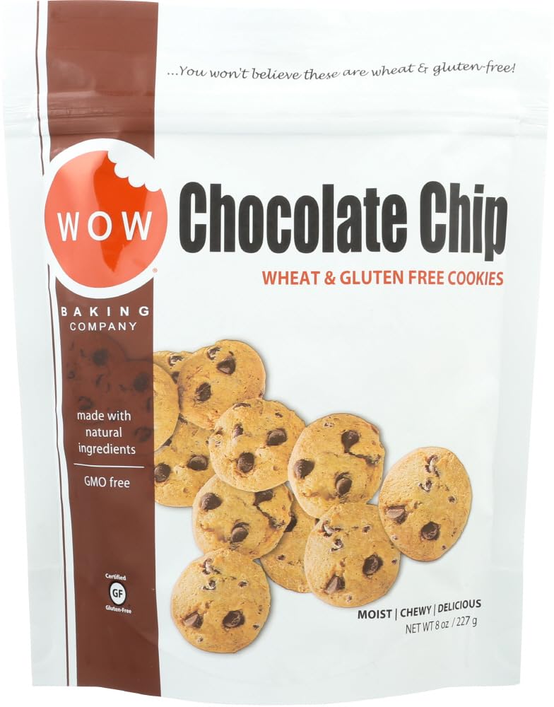 Delicious Wow Baking Chocolate Chip Cookies - 8 oz Bags (Pack of 12) - Perfect for School Lunches, Office Snacks & Holiday Gift Baskets