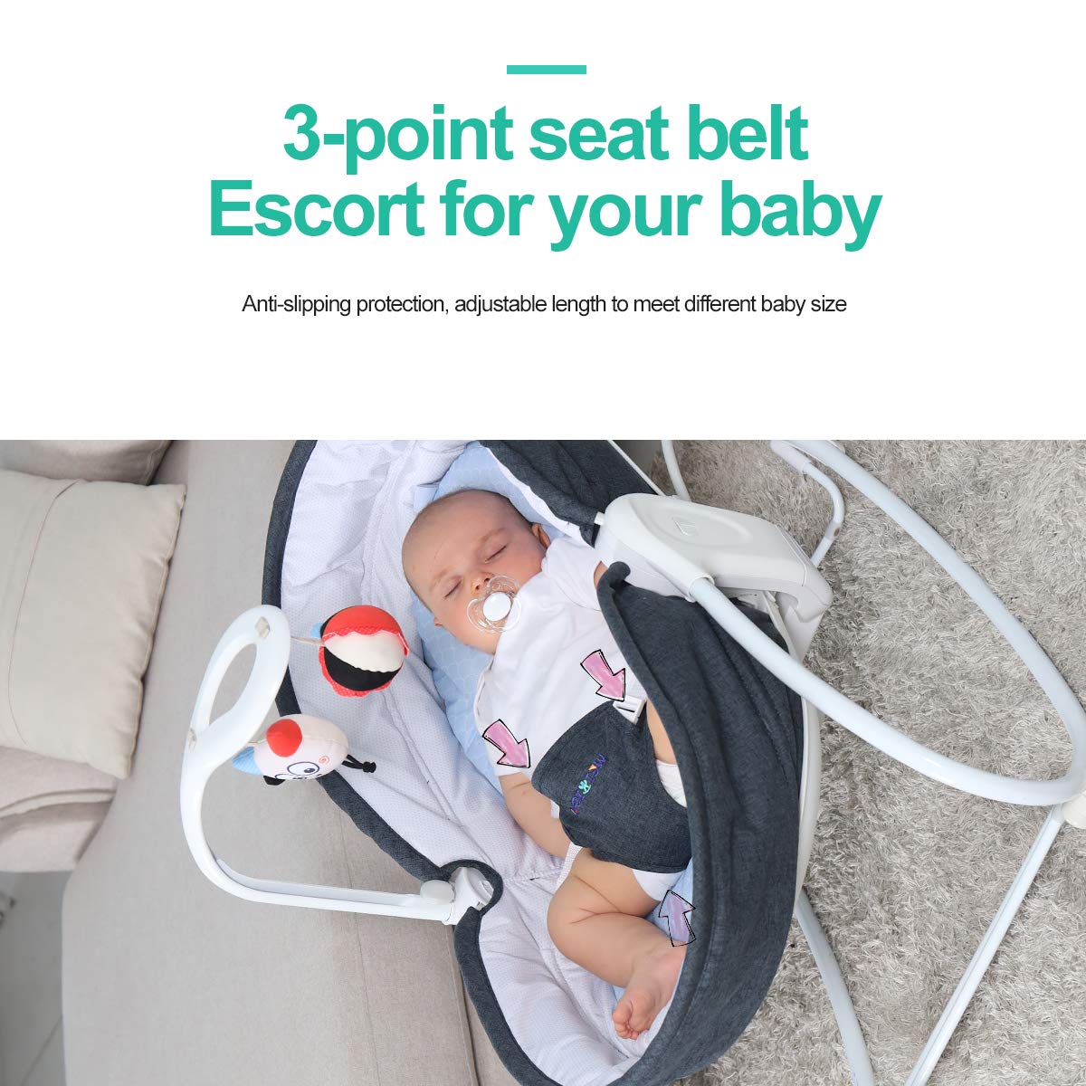 3-in-1 Baby Bouncer with Soothing Vibration & 3-Speed Adjustment - Convertible Sit to Lie Down Rocking Chair for Newborns, Infants, Boys & Girls - Perfect for Nursery, Playtime & Soothing Fussy Babies