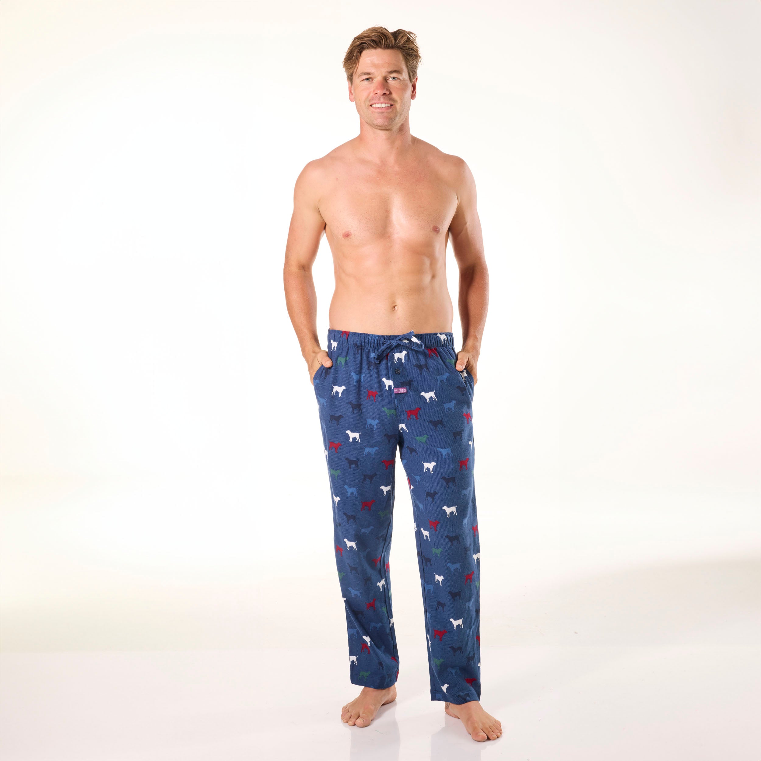 Men's Cotton Flannel Sleep Pants - Soft & Comfortable Lounge Pajama Bottoms for Relaxing at Home - Blue Plaid Winter Pajama Pants for Sleeping, Lounging & Casual Wear