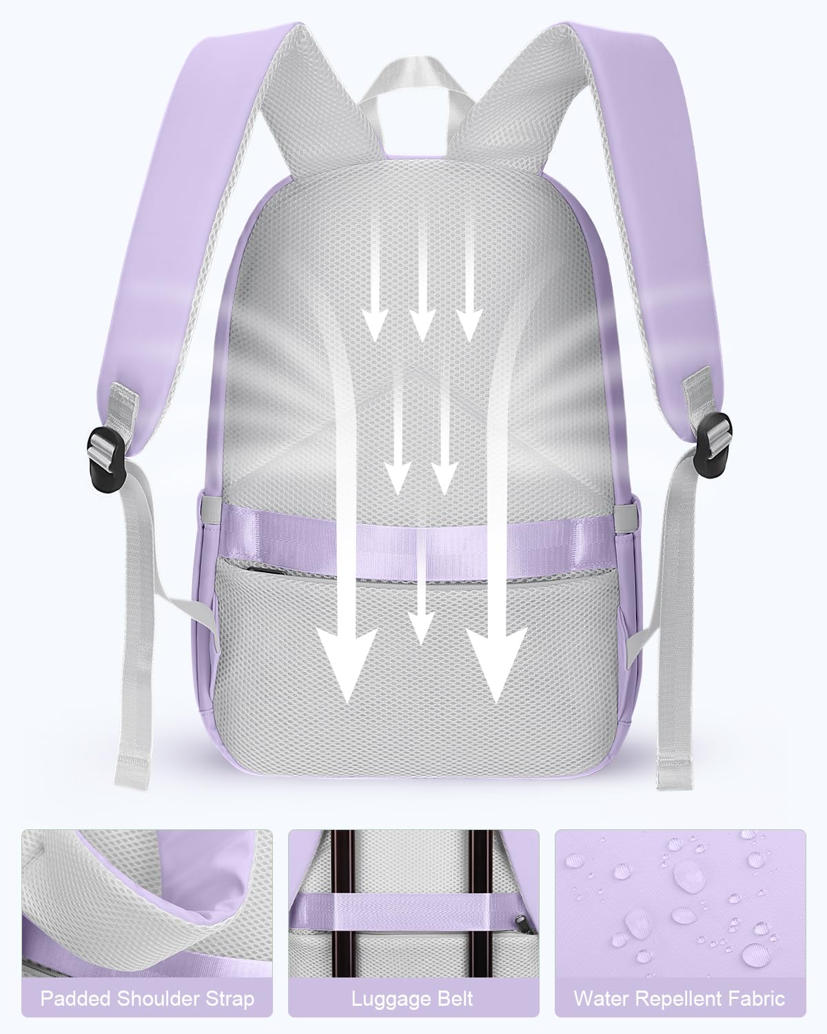 HOMIEE Lightweight Stylish Water-Resistant Laptop Backpack for Women & Men - 15.6 Inch Casual Daypack for Travel, School, Work & College - Durable Violet Purple Backpack for Commuting & Everyday Use