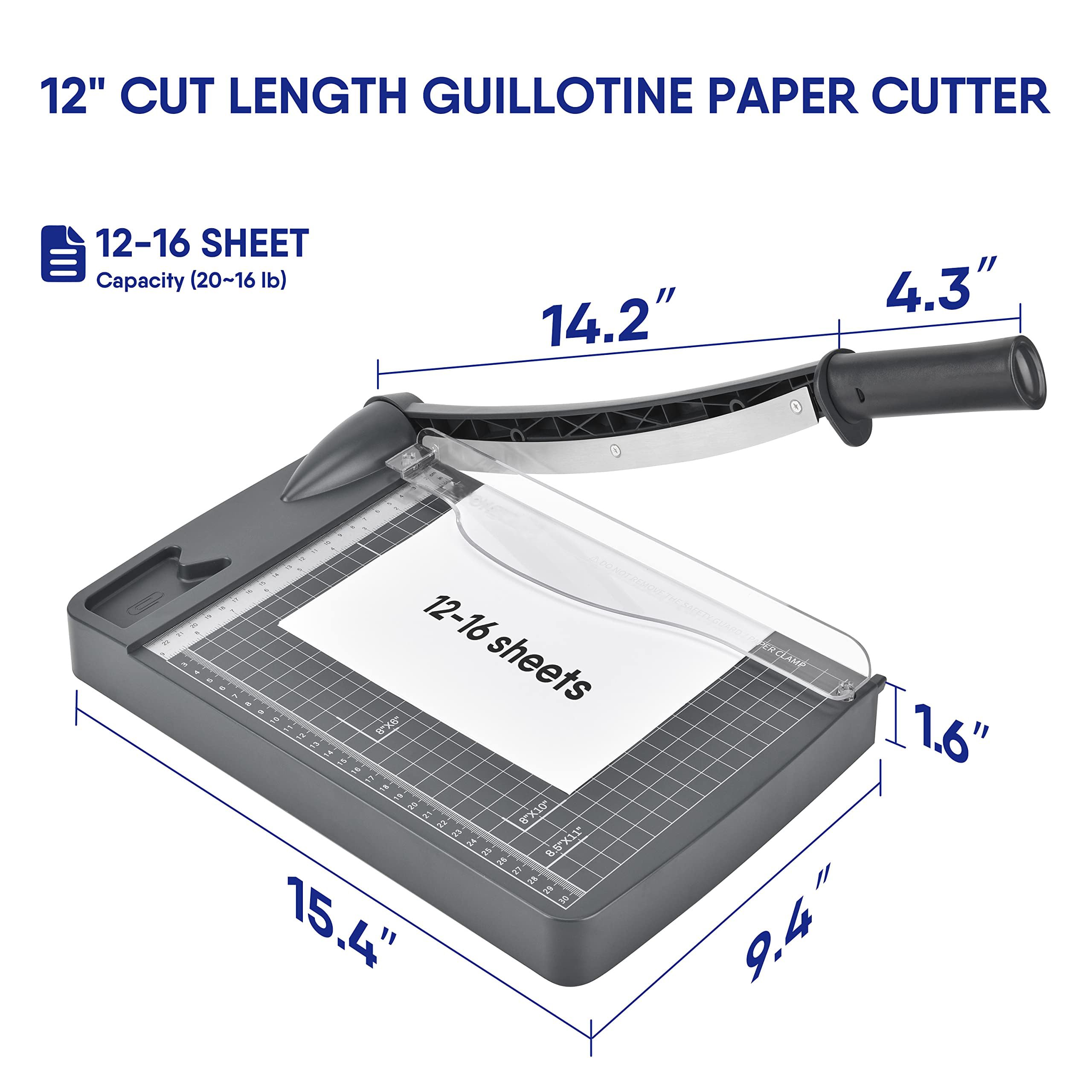 Heavy Duty Guillotine Paper Trimmer 12