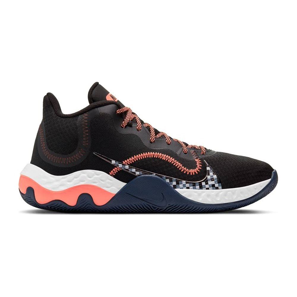 Nike Renew Elevate Running Shoes for Big Kids & Men - Black/Thunder Blue/Bright Mango (CK2669-006) Size 13 - Lightweight Comfort for Training & Gym Workouts