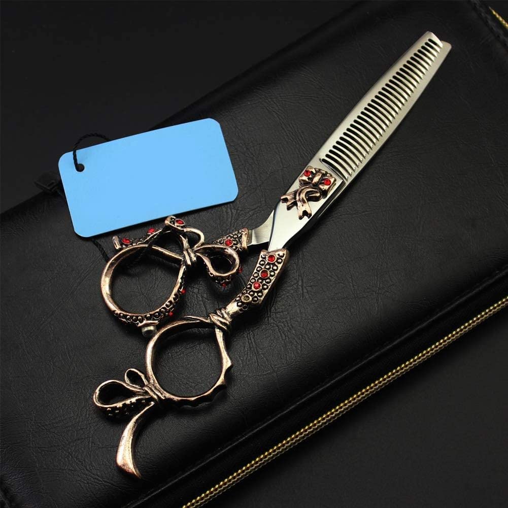 Professional 6 Inch Retro Barber Scissors - Luxury Hair Cutting Shears for Salon & Home Use, Flat Cut Design, Premium Hairdressing Scissors Set C1 | Perfect for Styling, Trimming & Precision Haircuts