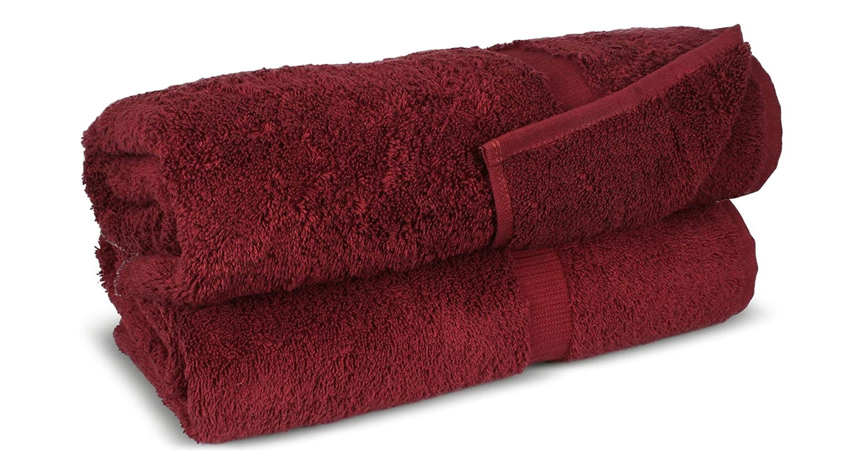 Personalized Embroidered Classic Bath Towels Set - 2 Pack 27x54 Inch Luxury Cotton Towels (Cranberry) | Soft & Absorbent for Spa, Bathroom, Pool & Gym Use