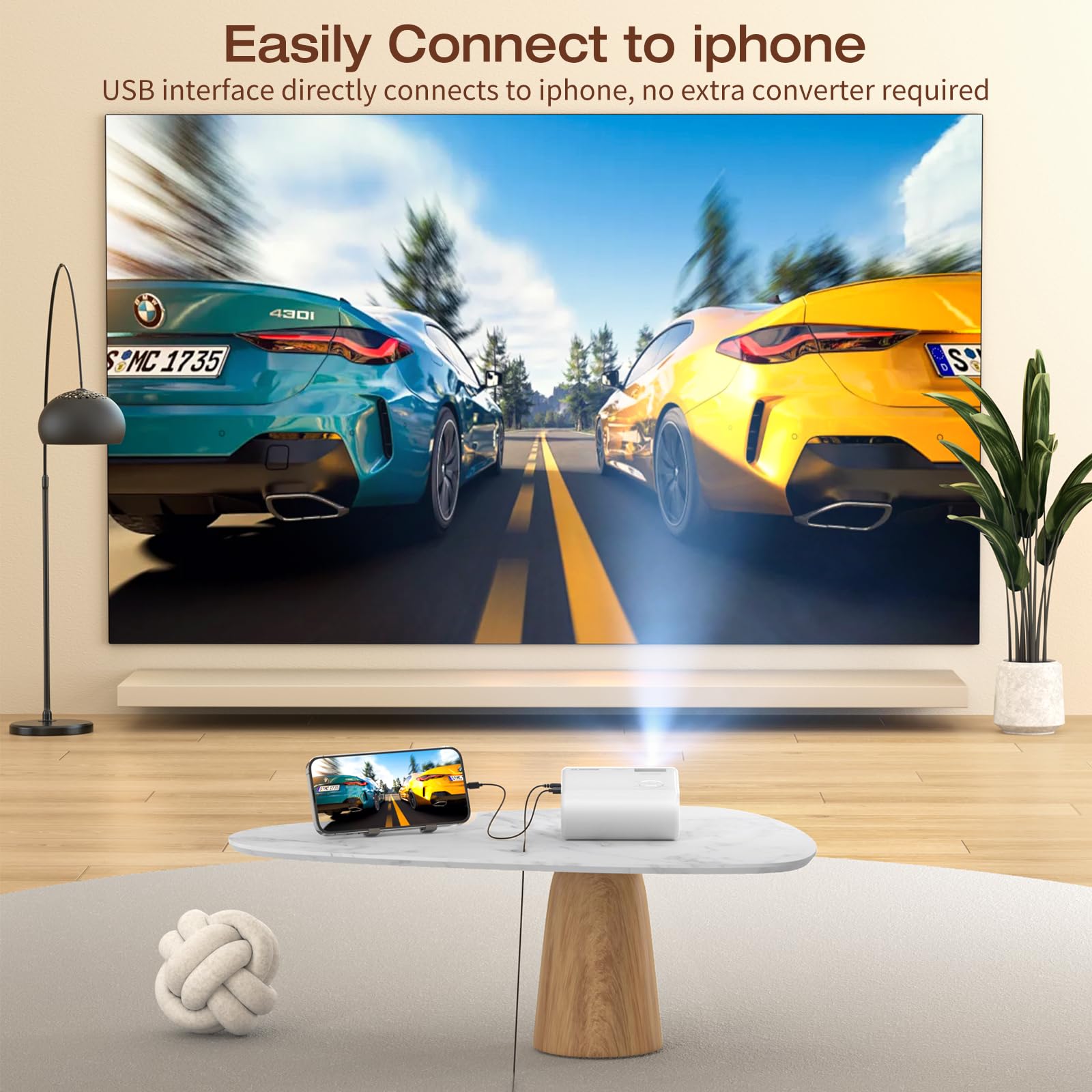 CLOKOWE Mini Projector 2024 - 9000 Lux Portable Movie Projector with Full HD 1080P, Compatible with iPhone, Android, Laptop, TV Stick & Game Consoles | Perfect for Home Theater, Outdoor Movies & Office Presentations