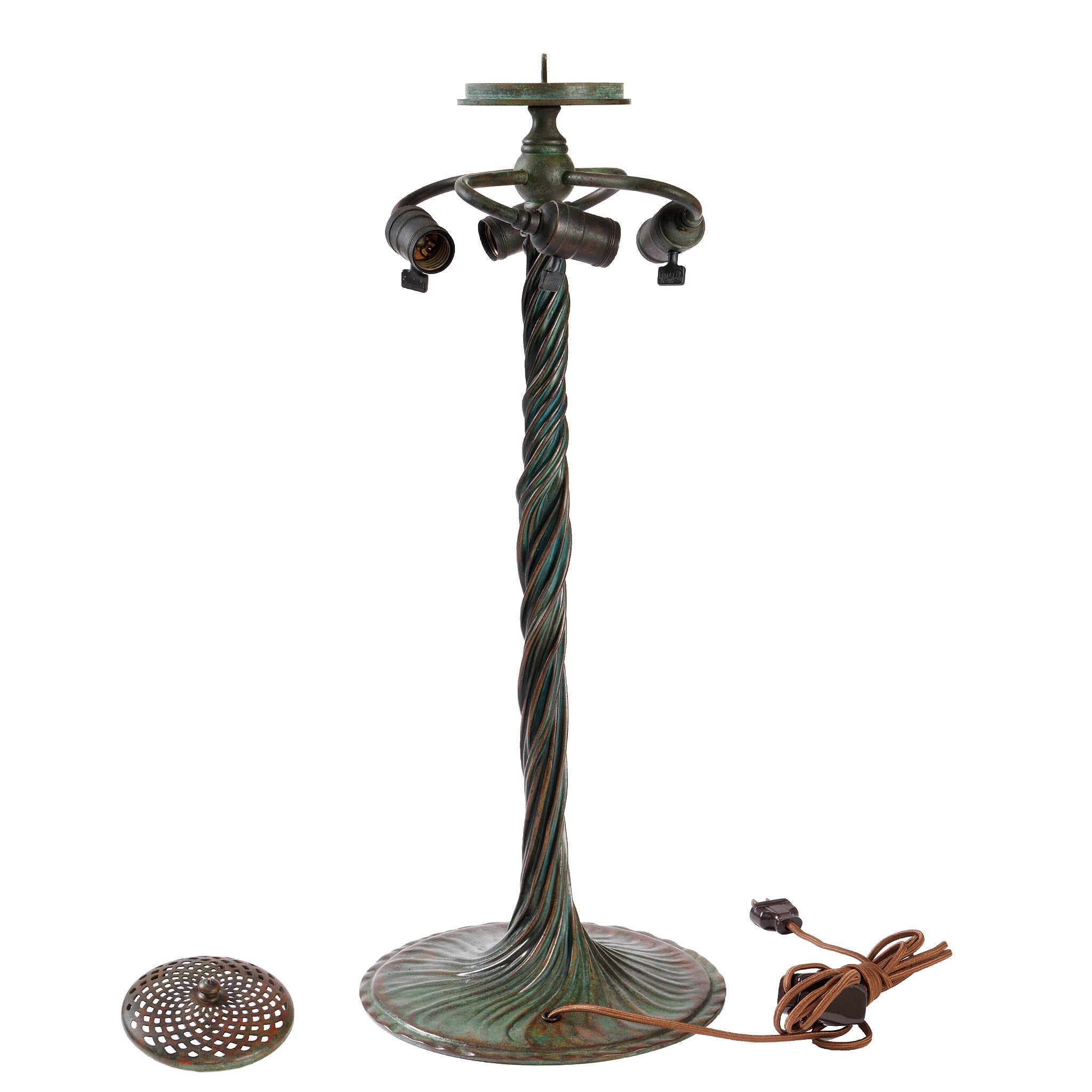 Tiffany Studios New York Daffodil Table Lamp - Handcrafted Stained Glass Art Deco Lighting for Living Room, Bedroom & Office Decor