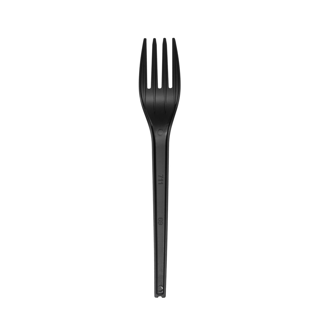Eco-Friendly Black CPLA Plastic Forks - 50 Count, Compostable, Heat Resistant, 6.5 Inch Disposable Cutlery for Parties, Picnics & Catering