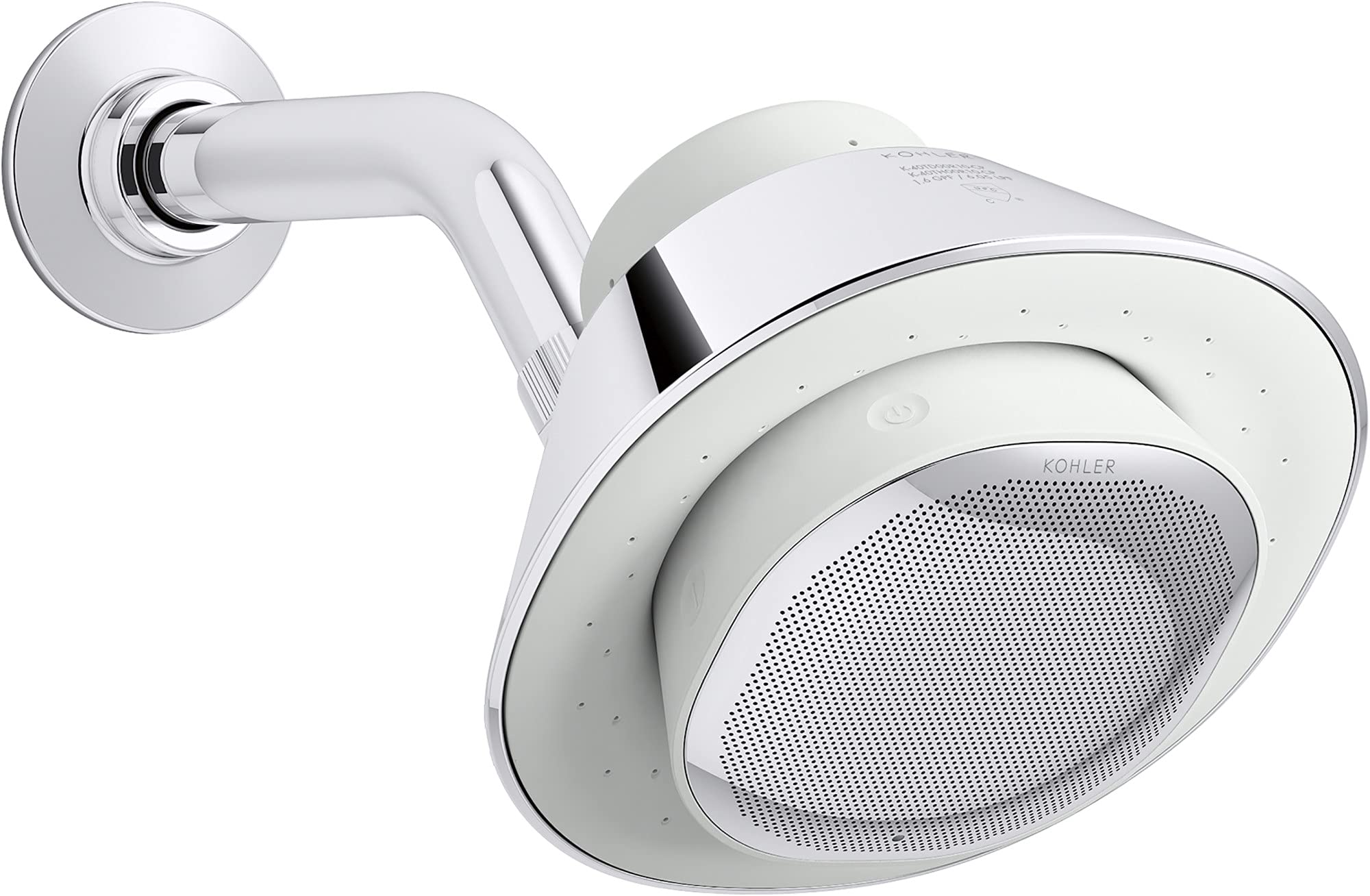 KOHLER K-28238-GKA-CP Alexa Enabled Showerhead with Bluetooth Speaker & Radio | Rechargeable Portable Shower Speaker | 1.75 GPM Water Flow | Polished Chrome Finish | Perfect for Bathroom Relaxation & Hands-Free Music Streaming