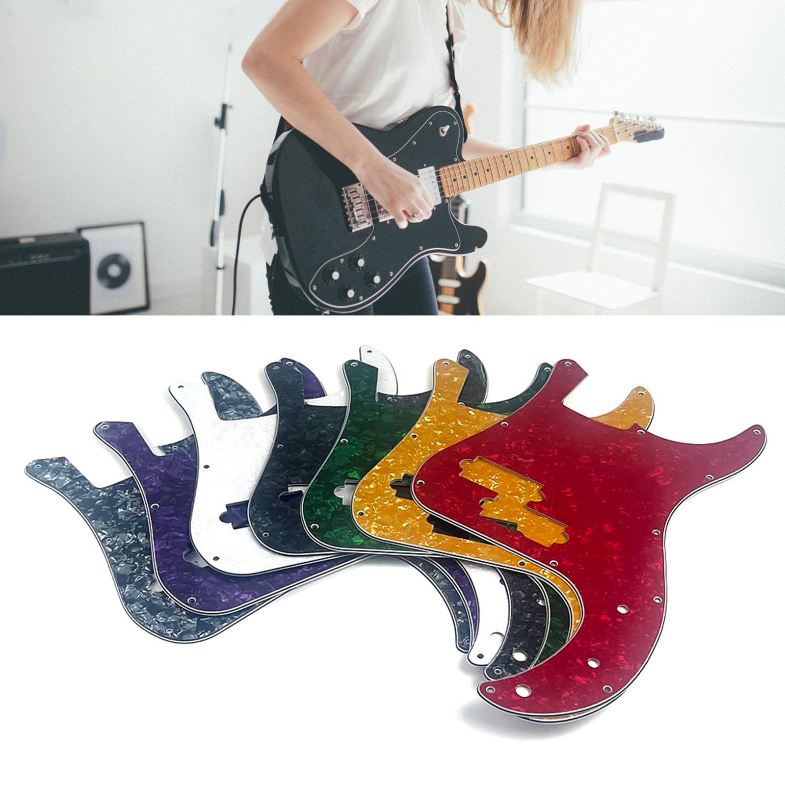 11 Hole Electric Bass Pickguard - 4 String Bass Scratch Plate for Standard Bass Guitar | Perfect for DIY Repairs & Custom Upgrades