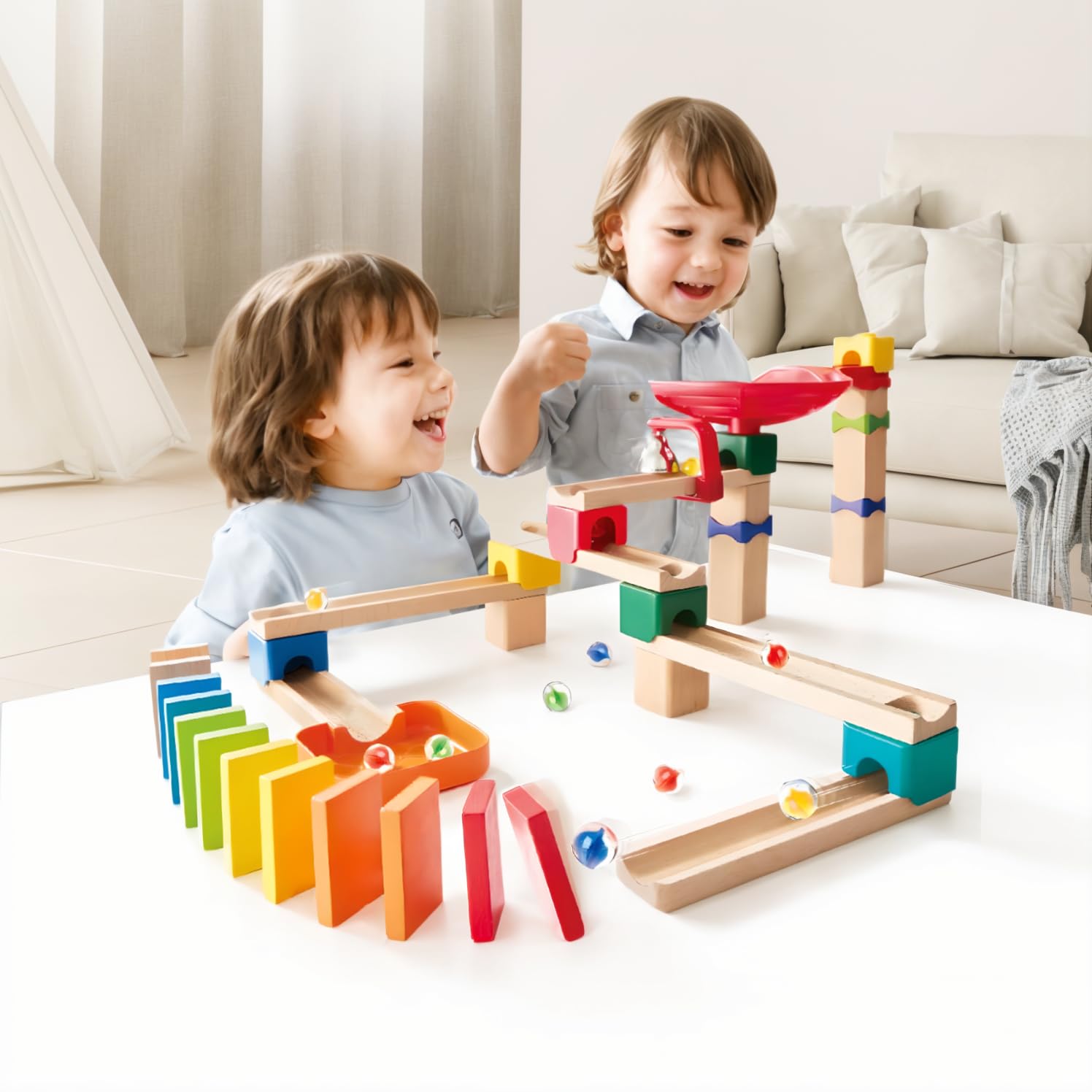 HAPE Crazy Rollers Stack Track - Wooden Marble Run Toy for Kids Ages 3+ | STEM Learning, Early Development & Fun Family Game Night Activity