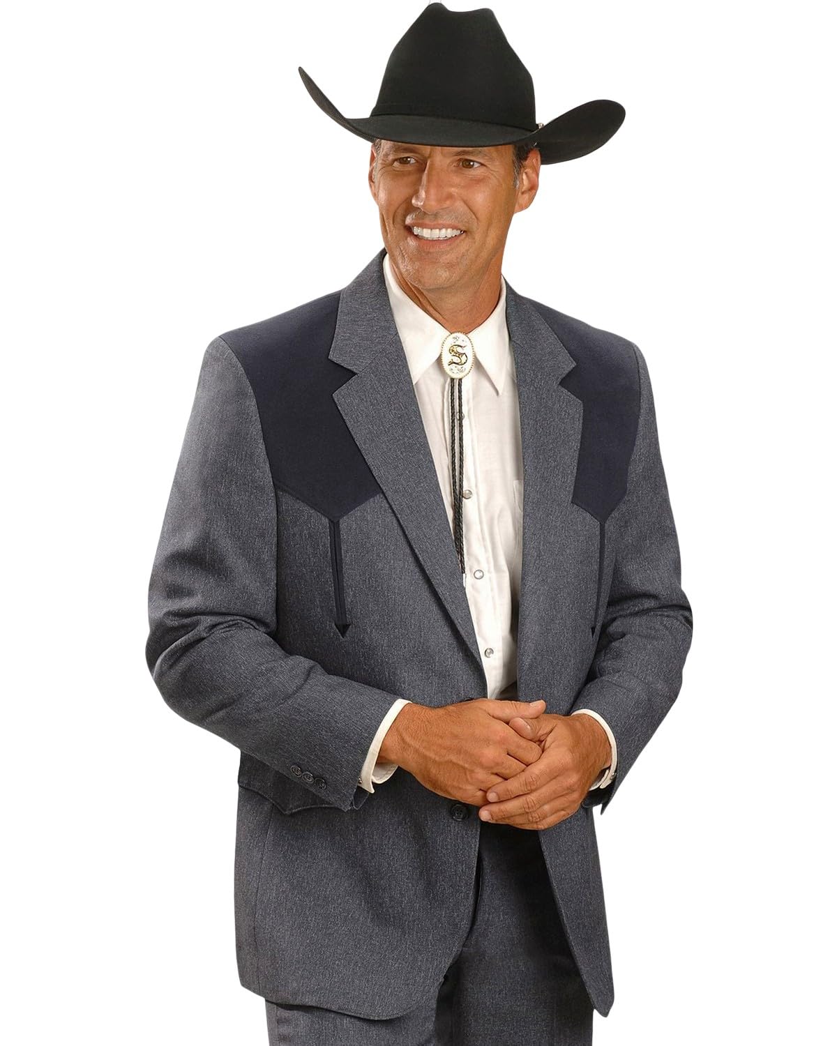 Circle S Men's Boise Western Suit Coat - Big & Tall Size 50T in Black | Classic Cowboy Jacket for Rodeo, Weddings & Western Events