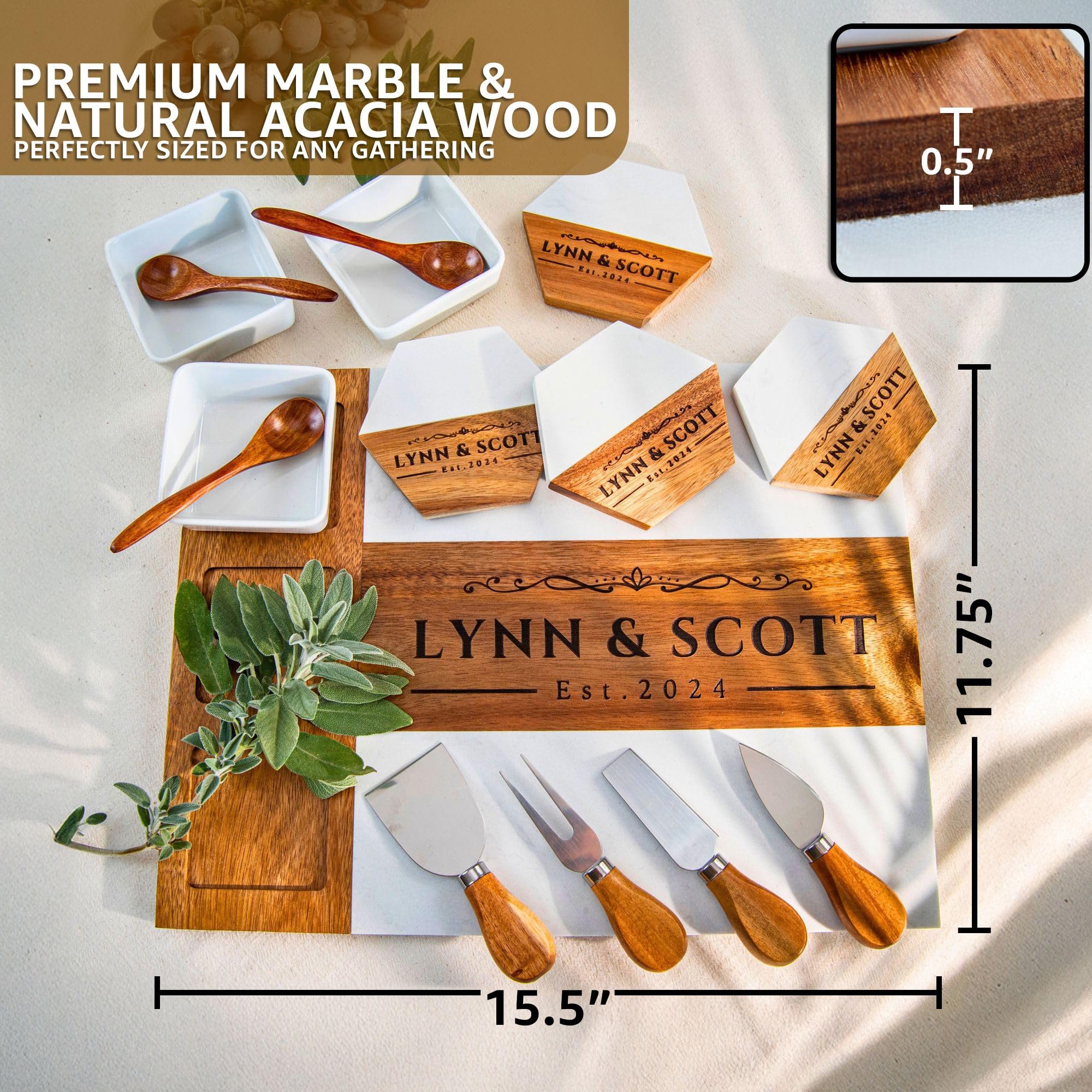 Personalized Wooden Charcuterie Board - Custom Engraved Large Cheese Serving Platter for Weddings, Anniversaries, Bridal Showers & Housewarming Gifts | Perfect Birthday Present for Women, Mothers & Moms | Elegant Entertaining & Charcuterie Display