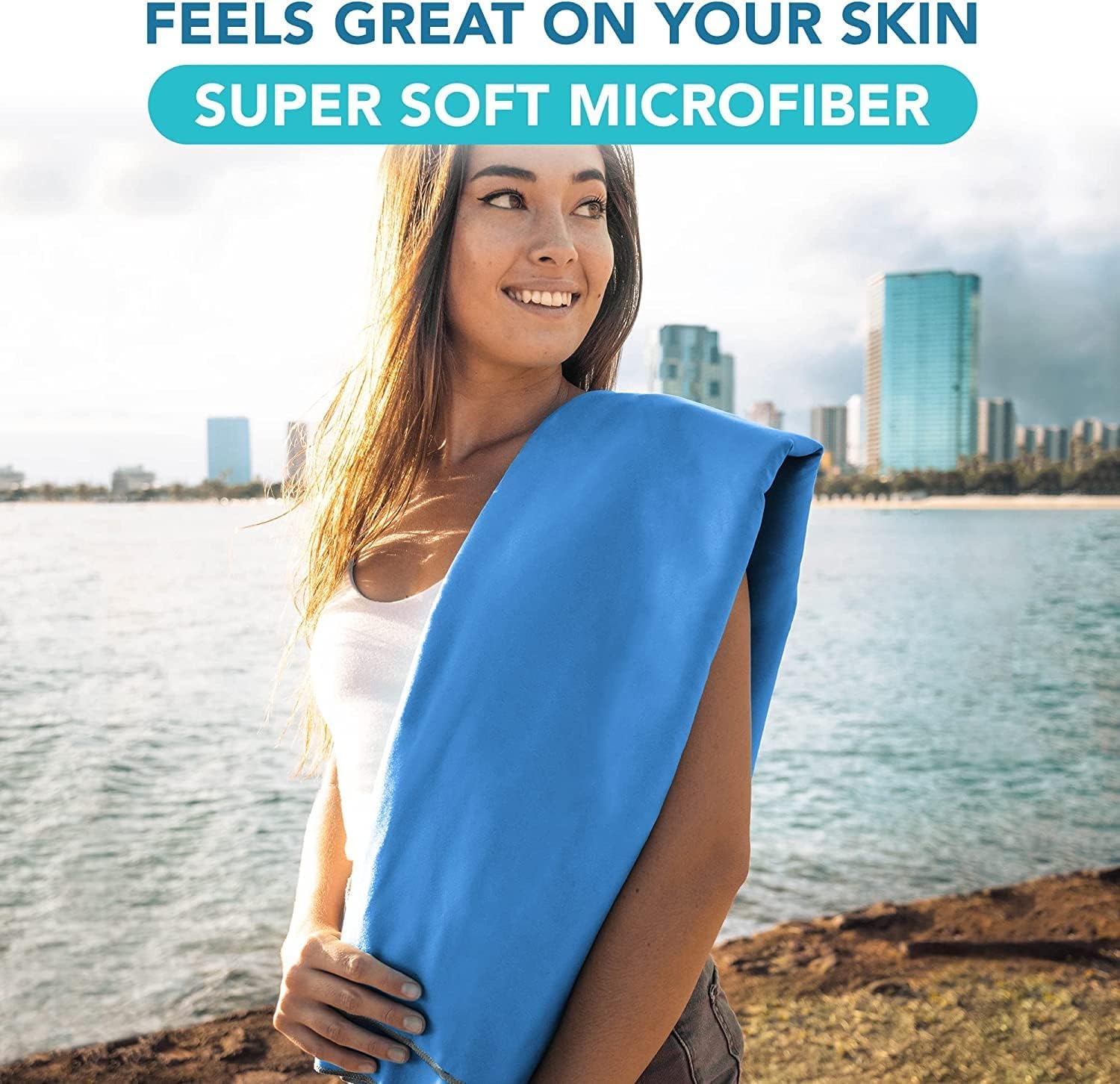 Youphoria Microfiber Travel Towel - Ultra Fast Drying & Lightweight Compact Towel for Camping, Beach, Backpacking, Hiking, Gym & Yoga | Perfect for Outdoor Adventures & Travel Essentials