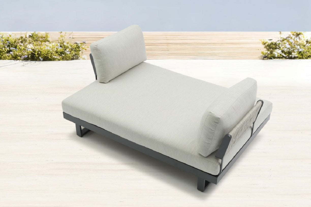 Couture Jardin Breeze Outdoor Island with Two Adjustable Backrests - Perfect for Patio, Garden, and Poolside Relaxation