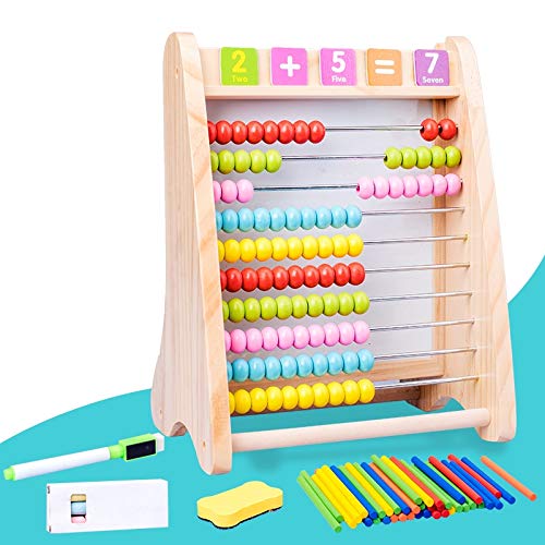 Educational Wooden Abacus Toy for Kids - Multi-Function Math Learning Tool with Drawing Board & Calculation Frame - Perfect for Homeschooling, Preschool Learning & Early Childhood Development