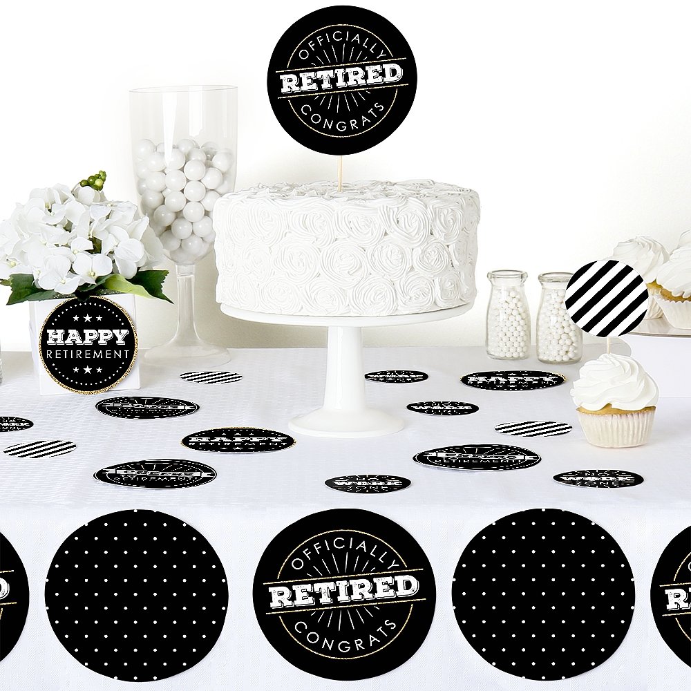 Happy Retirement Party Decorations - Giant Circle Confetti (27 Count) for Retirement Celebrations, Office Farewells & Milestone Events