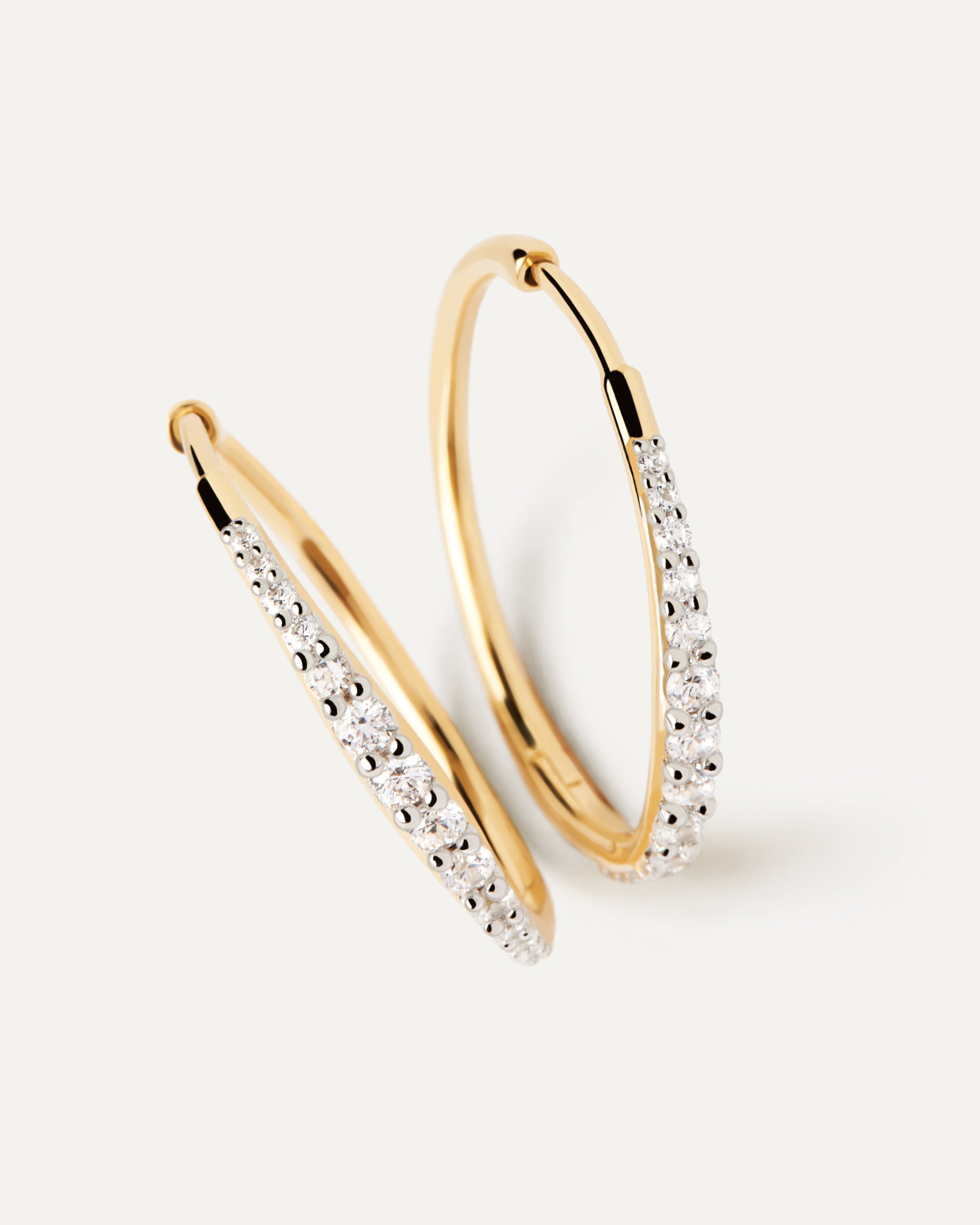 Elegant Estella Hoop Earrings in 14K Gold with Diamonds - Perfect for Weddings, Parties & Special Occasions