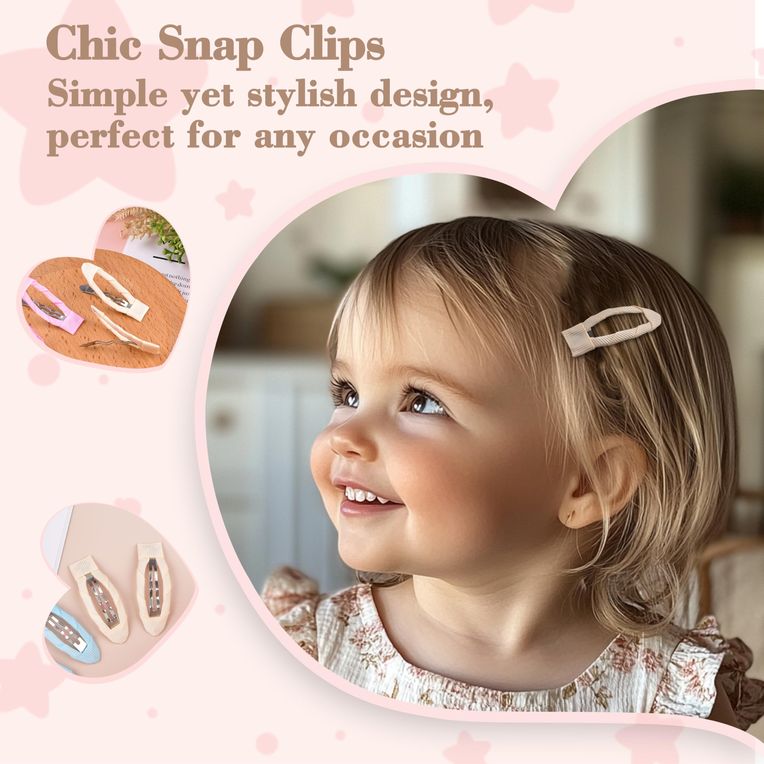 No-Slip 2 Inch Snap Hair Clips for Toddlers, Girls, Kids & Women - 20 Pairs Solid Color Hair Barrettes - Perfect for School, Parties & Everyday Styling