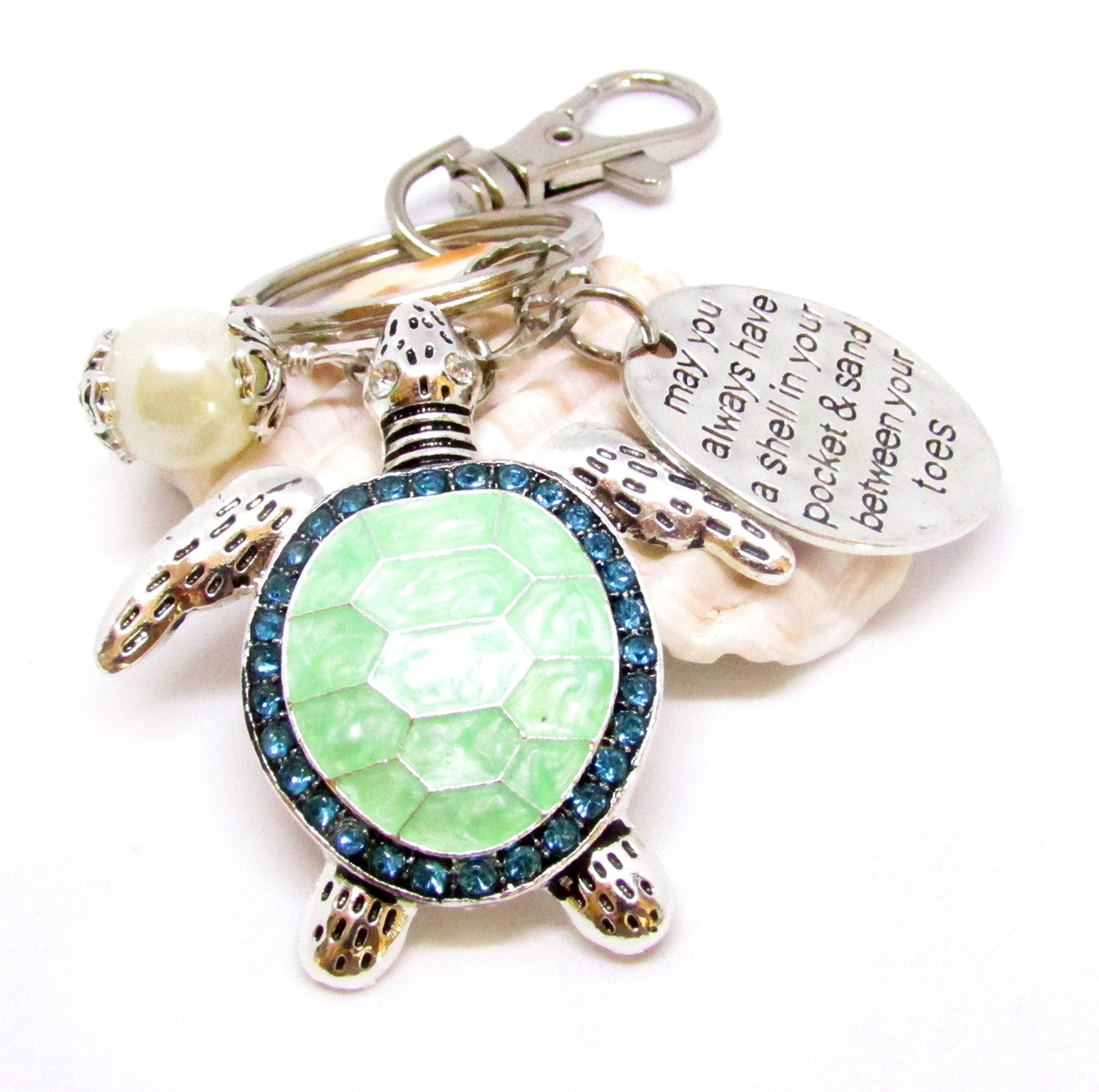 Sea Turtle Keychain - Cute Ocean Animal Keyring - Unique Beach Inspired Gifts for Women - Perfect Birthday Gift, Travel Accessory & Summer Vacation Souvenir