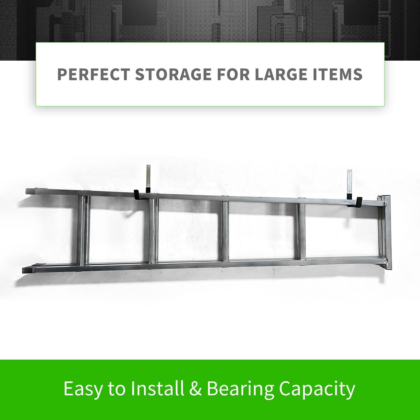 Heavy Duty Steel Garage Storage Hooks - 6 Pack Wall Mount Utility Hooks for Organizing Garden Tools, Ladders, Bikes & More - Durable L-Shaped Hooks for Garage, Shed & Workshop Organization