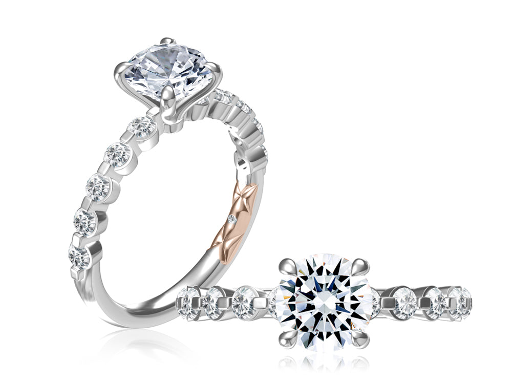 Floating Round Diamond Engagement Ring - 14K White Gold Solitaire Wedding Band for Women - Perfect for Proposals, Anniversaries & Special Occasions