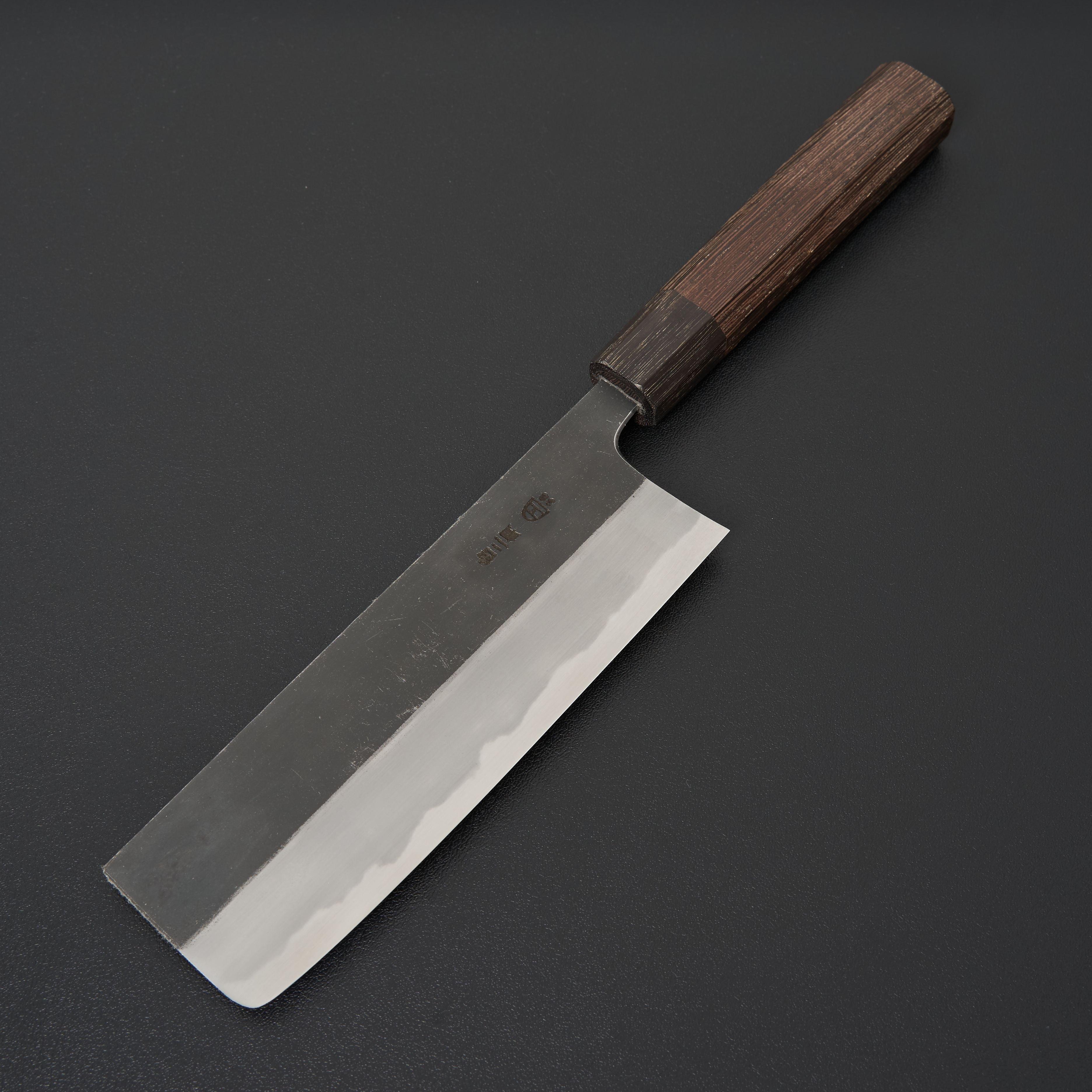 Hitohira Togashi White #2 Kurouchi Nakiri Knife with Tagayasan Wood Handle - Japanese Vegetable Knife for Professional Chefs & Home Cooking